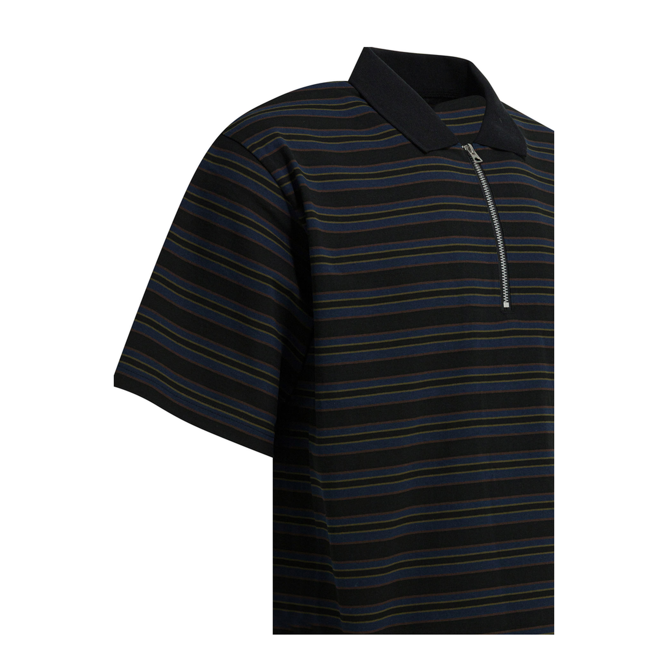 Striped Buttonless Polo Shirt - Image 4