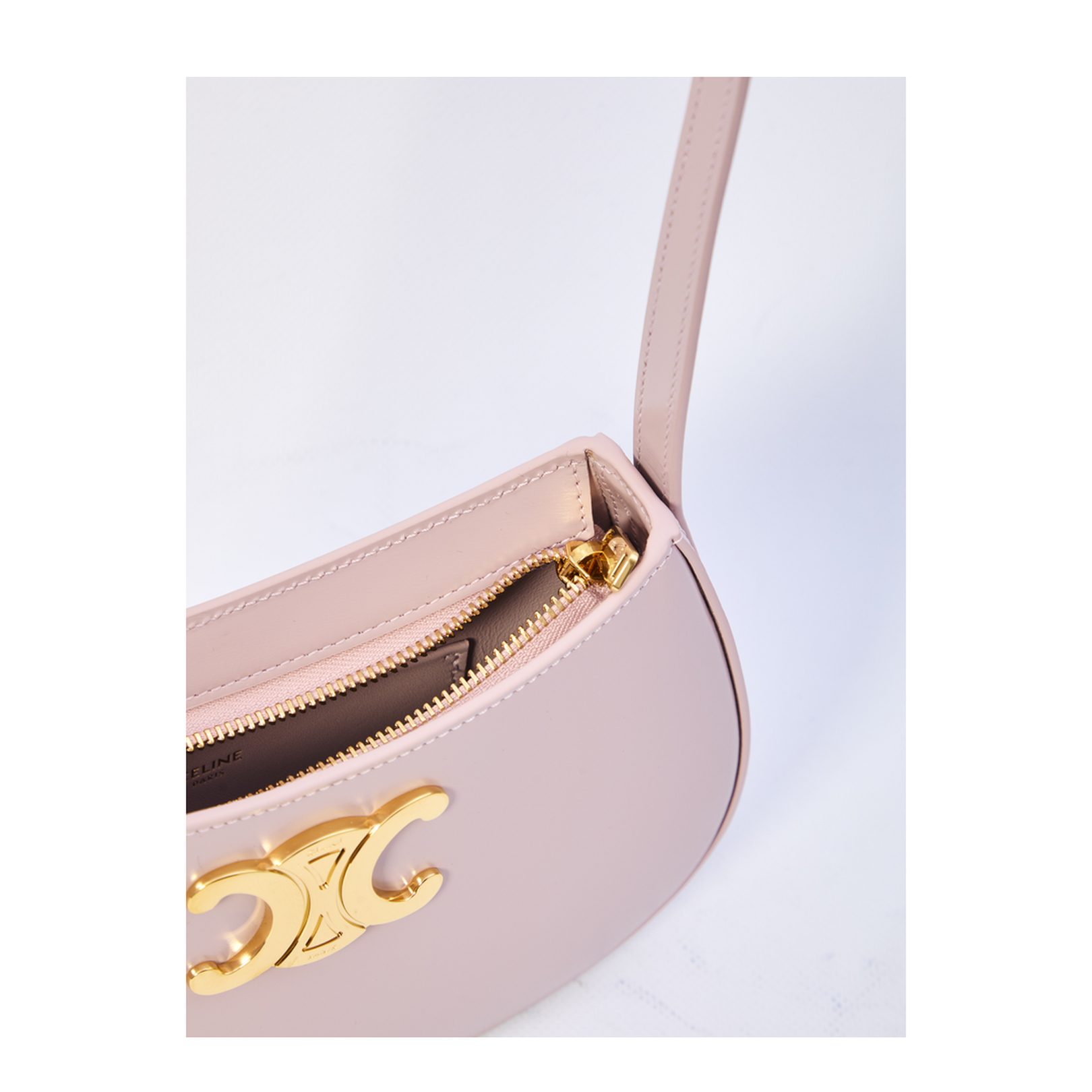 Medium Tilly Bag in Shiny Calfskin - Bleached Pink - Image 4