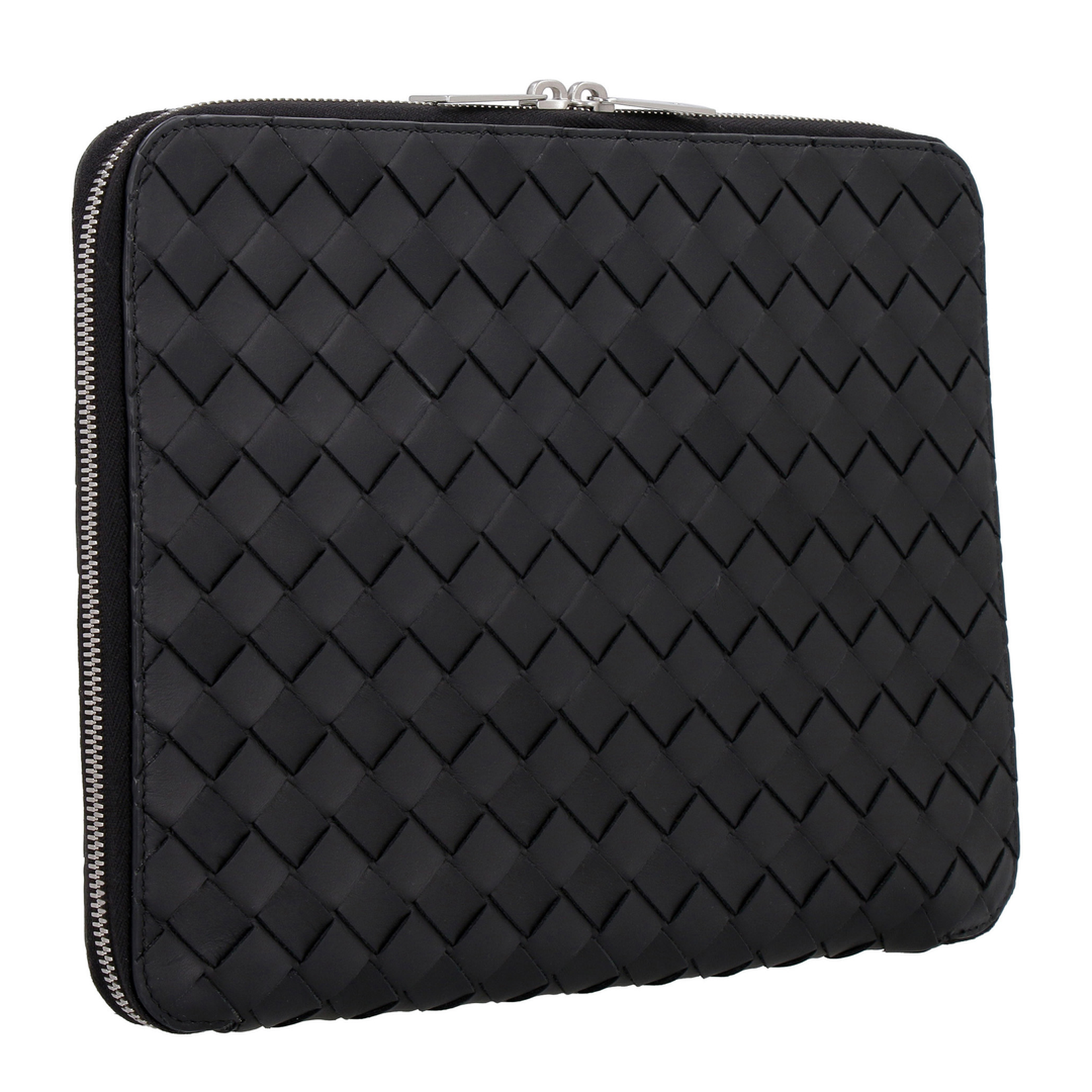 Intrecciato Leather Laptop Bags - Black - Image 3