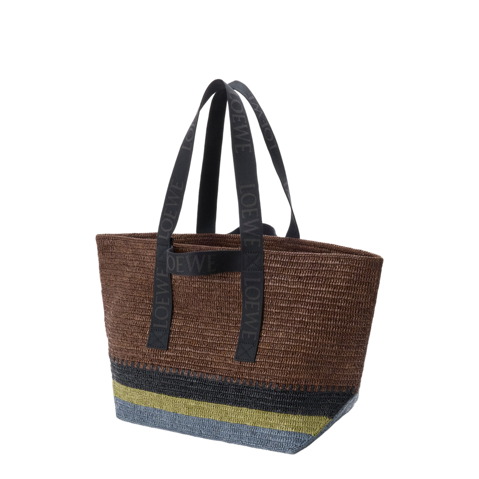 Fold Raffia Tote Bag - Brown - Image 2