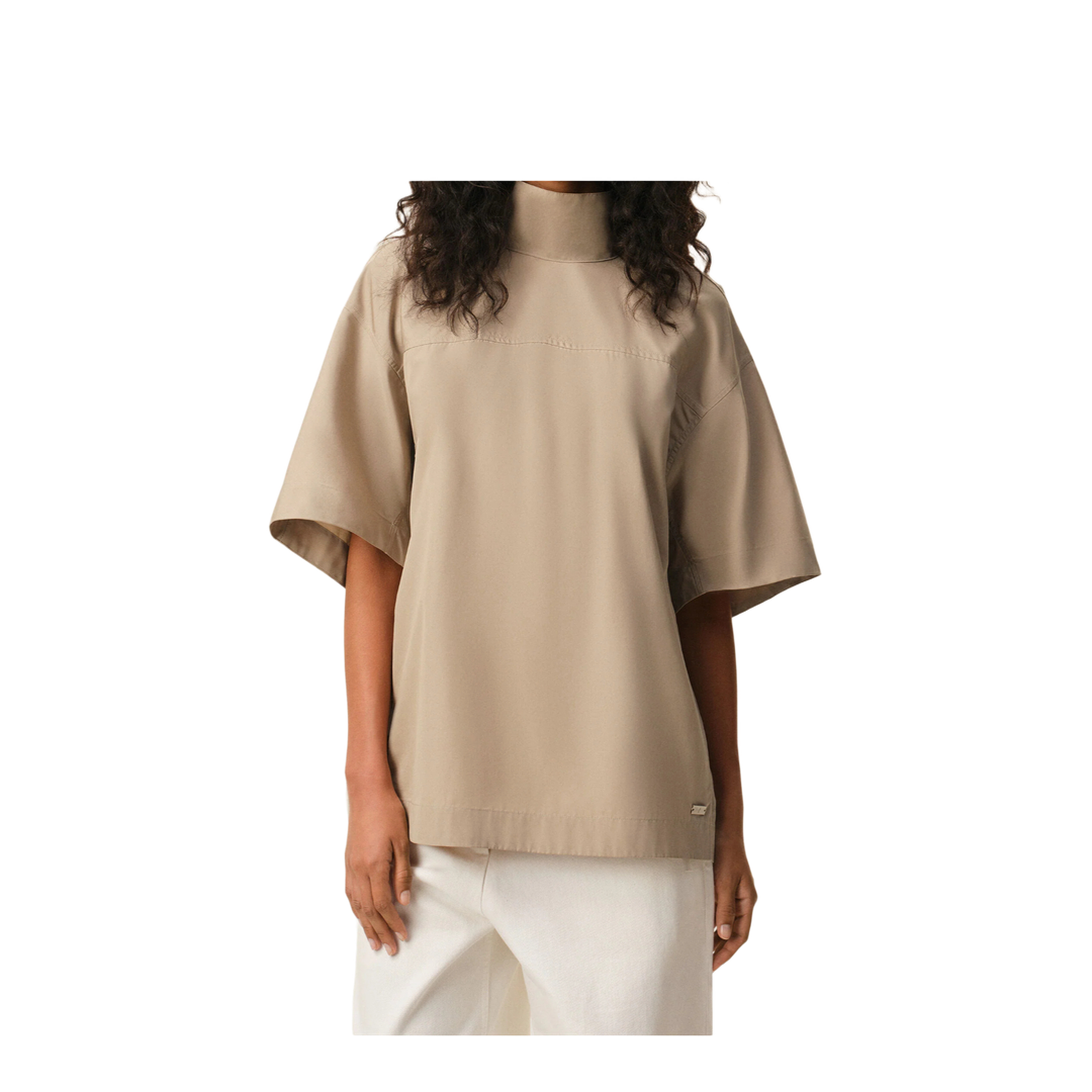 Cotton Top With Raised Collar - Image 2