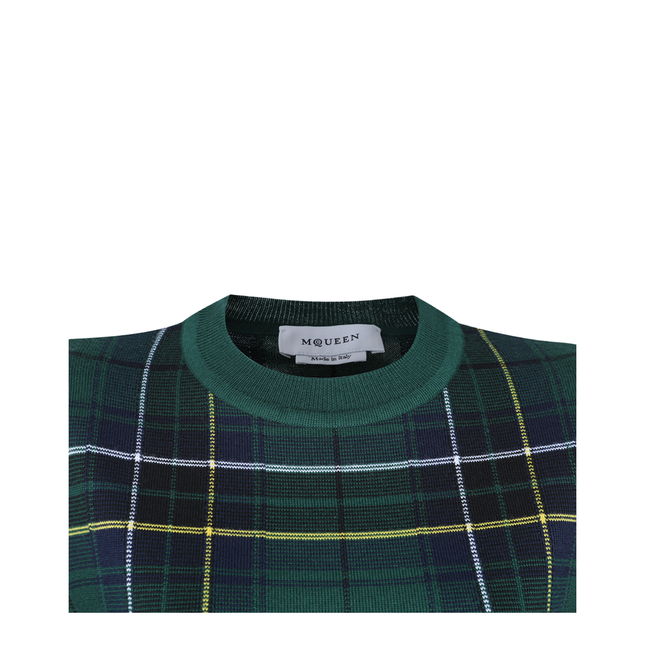 Wool Tartan Jumper Dark Green Blue - Image 7