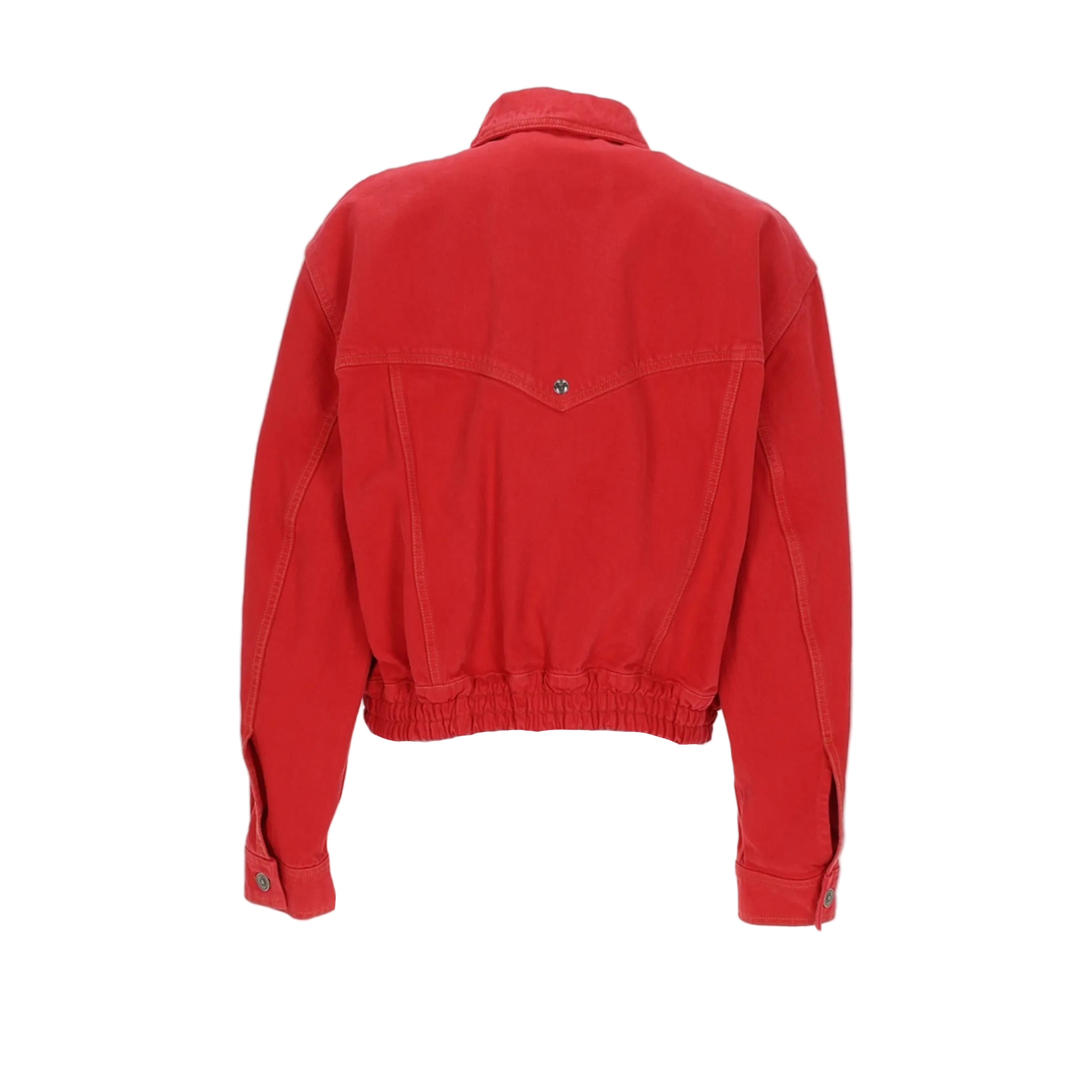 Red Denim Blouson Jacket