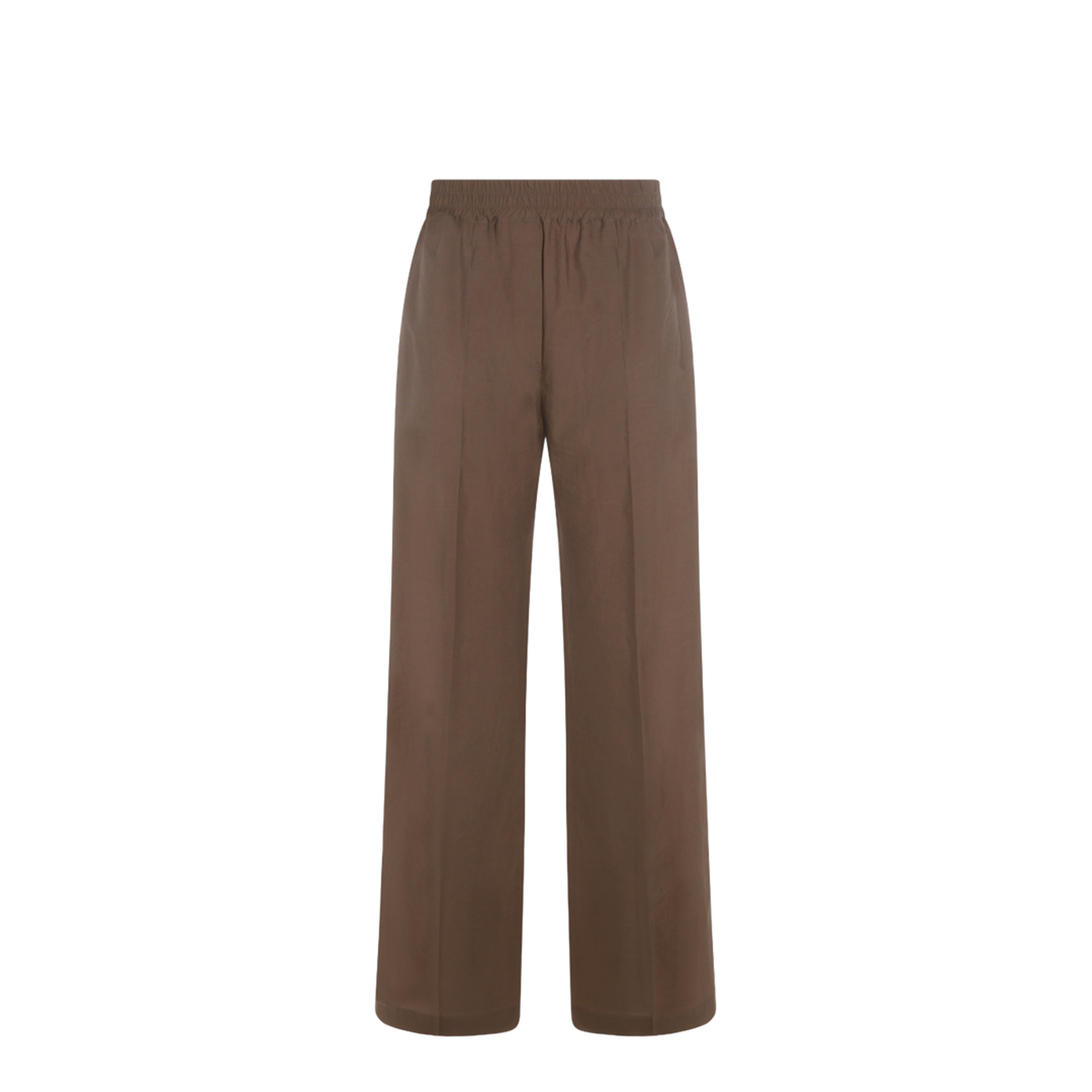 Wide-leg Trousers in Cotton and Nylon Poplin with Elasticated Waistband - Image 2