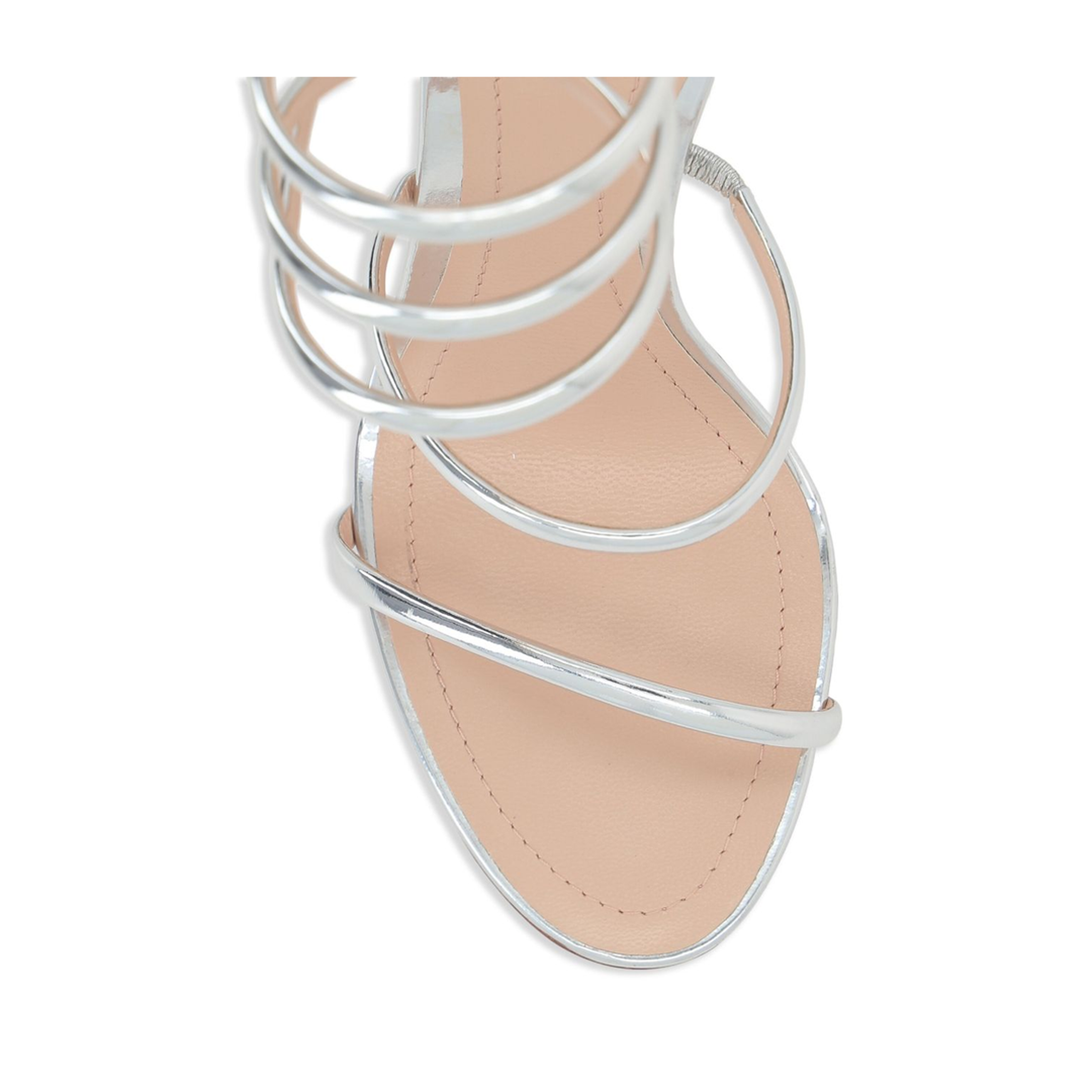 Cleo Laminated Patent Leather Sandals - Silver - Image 4