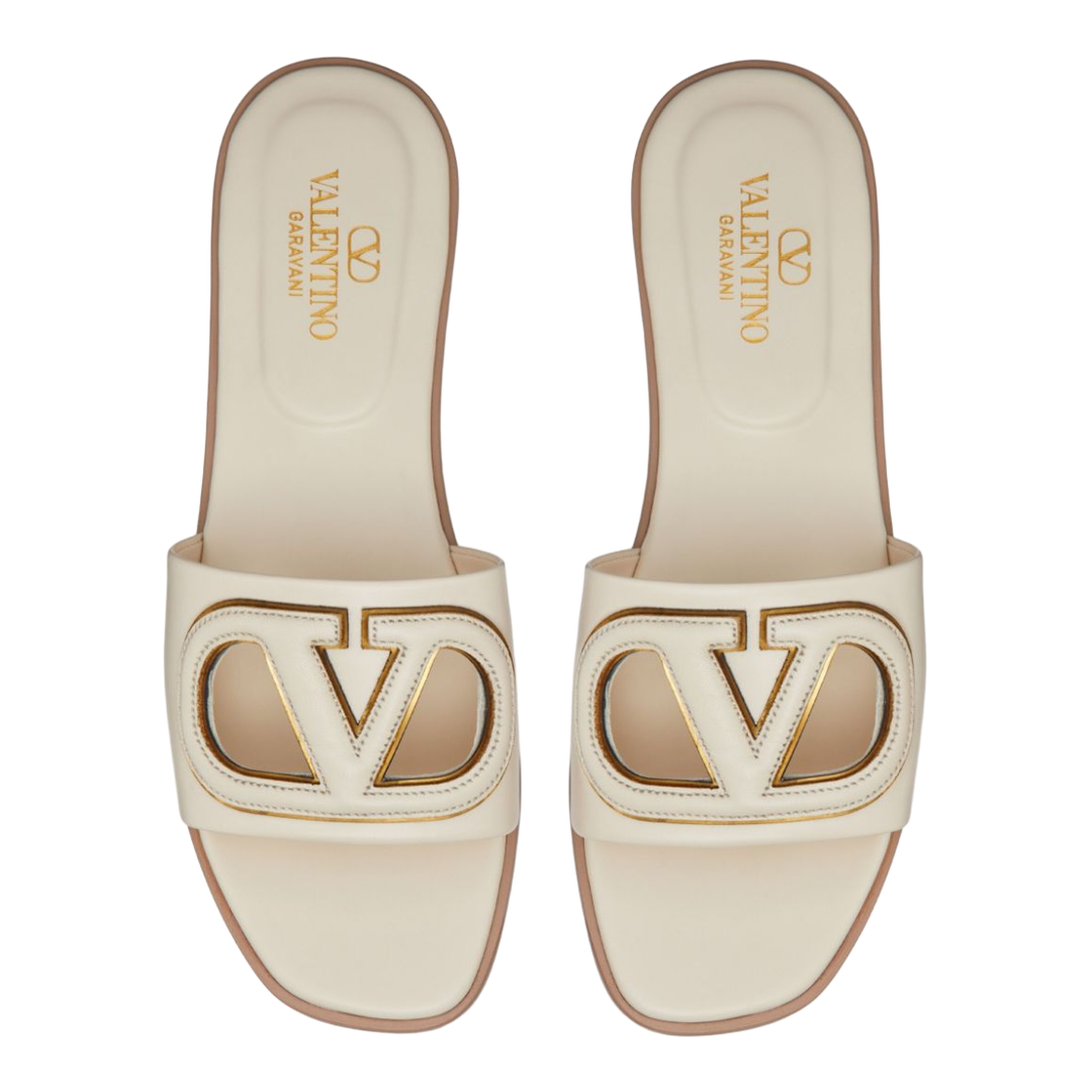 VLogo Cut-Out Leather Sandals - Image 4