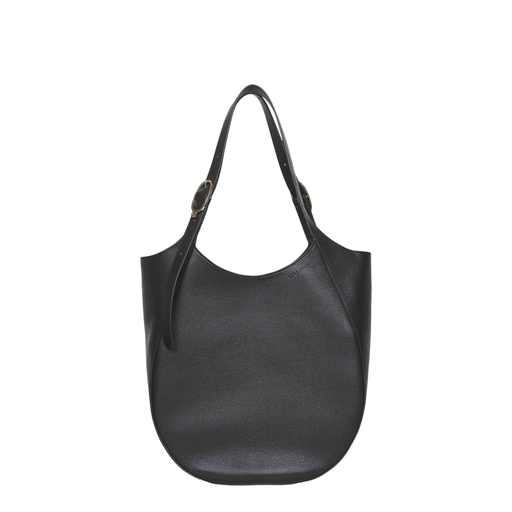 Le Foulonné XL Calf Leather Tote - Black - Image 1