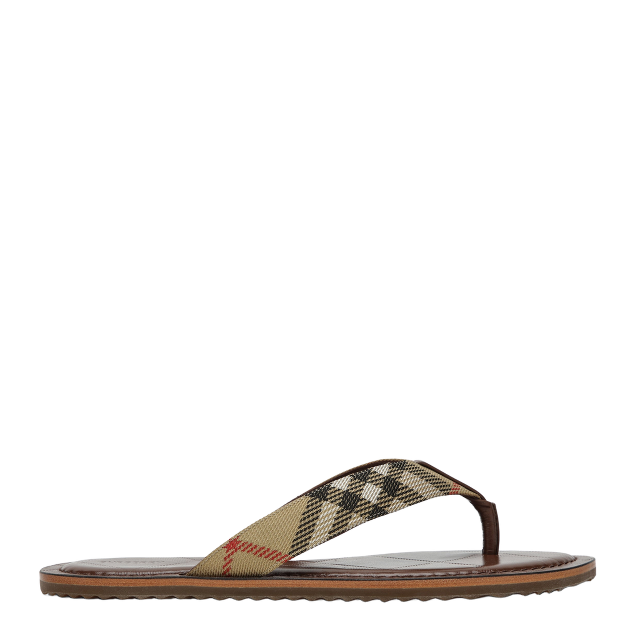 Pavilion Check Nylon-Blend Sandals In Sand Beige - Image 1