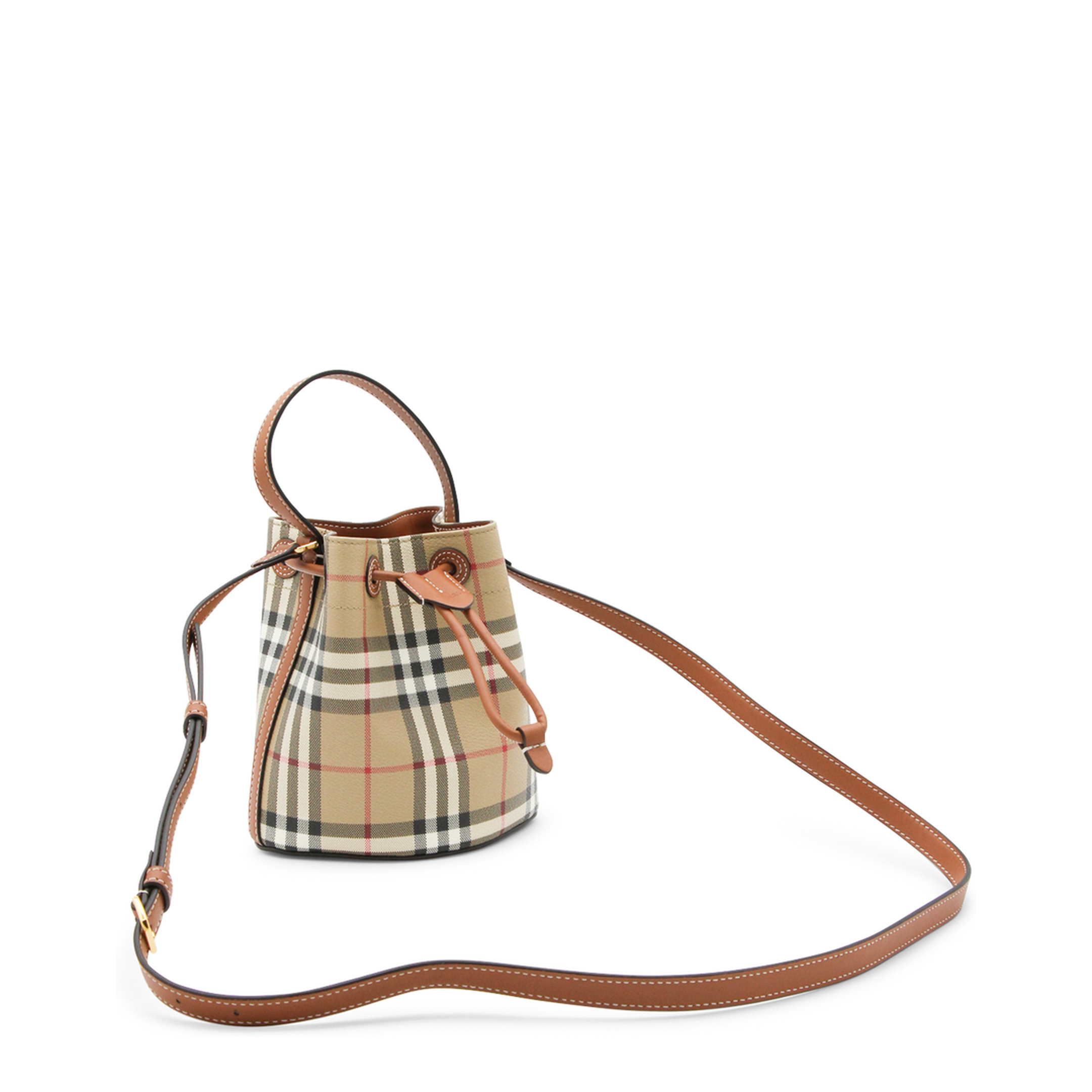 Check Mini Bucket Bag - Image 5
