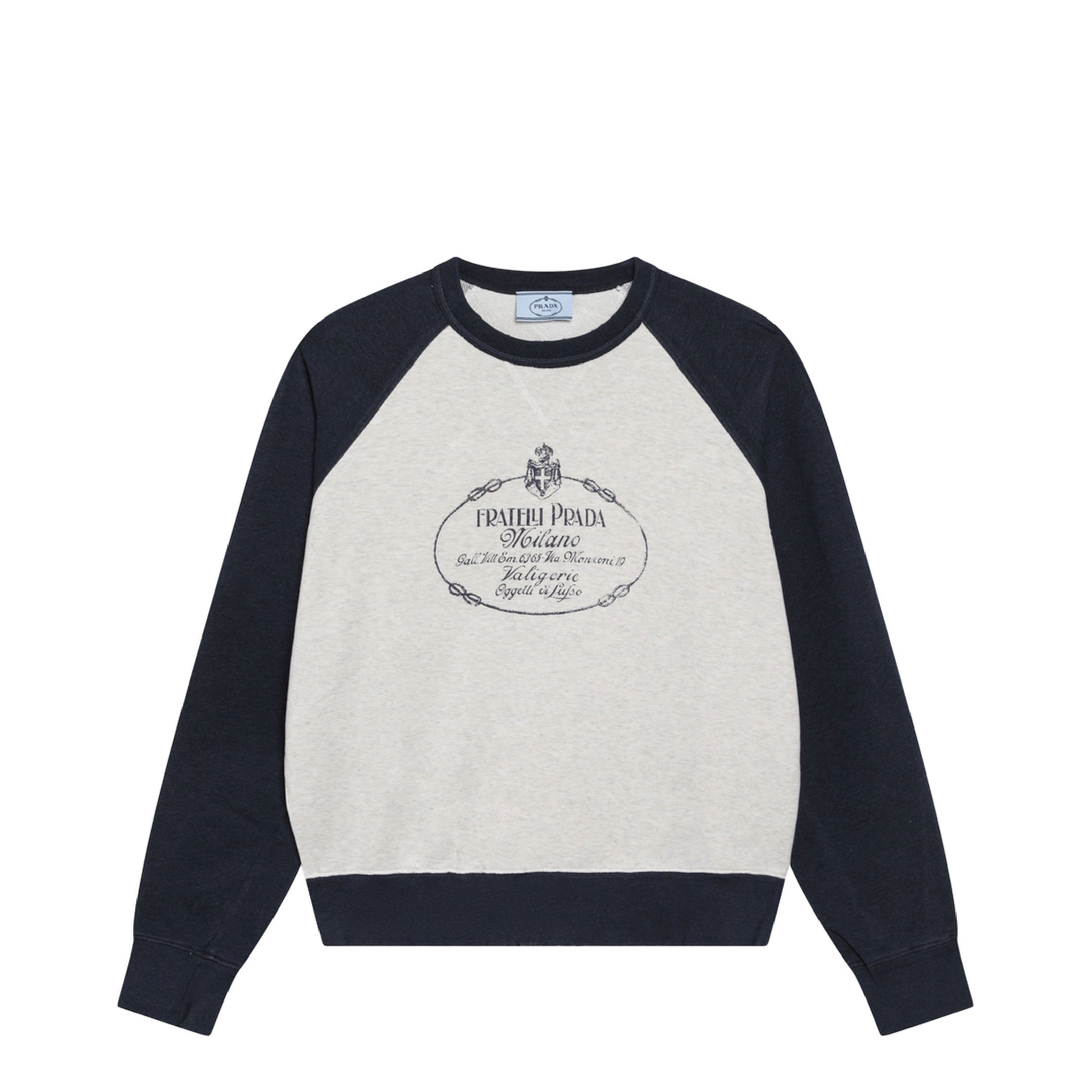 Natural Navy Blue Cotton Crewneck Sweatshirt - Image 1