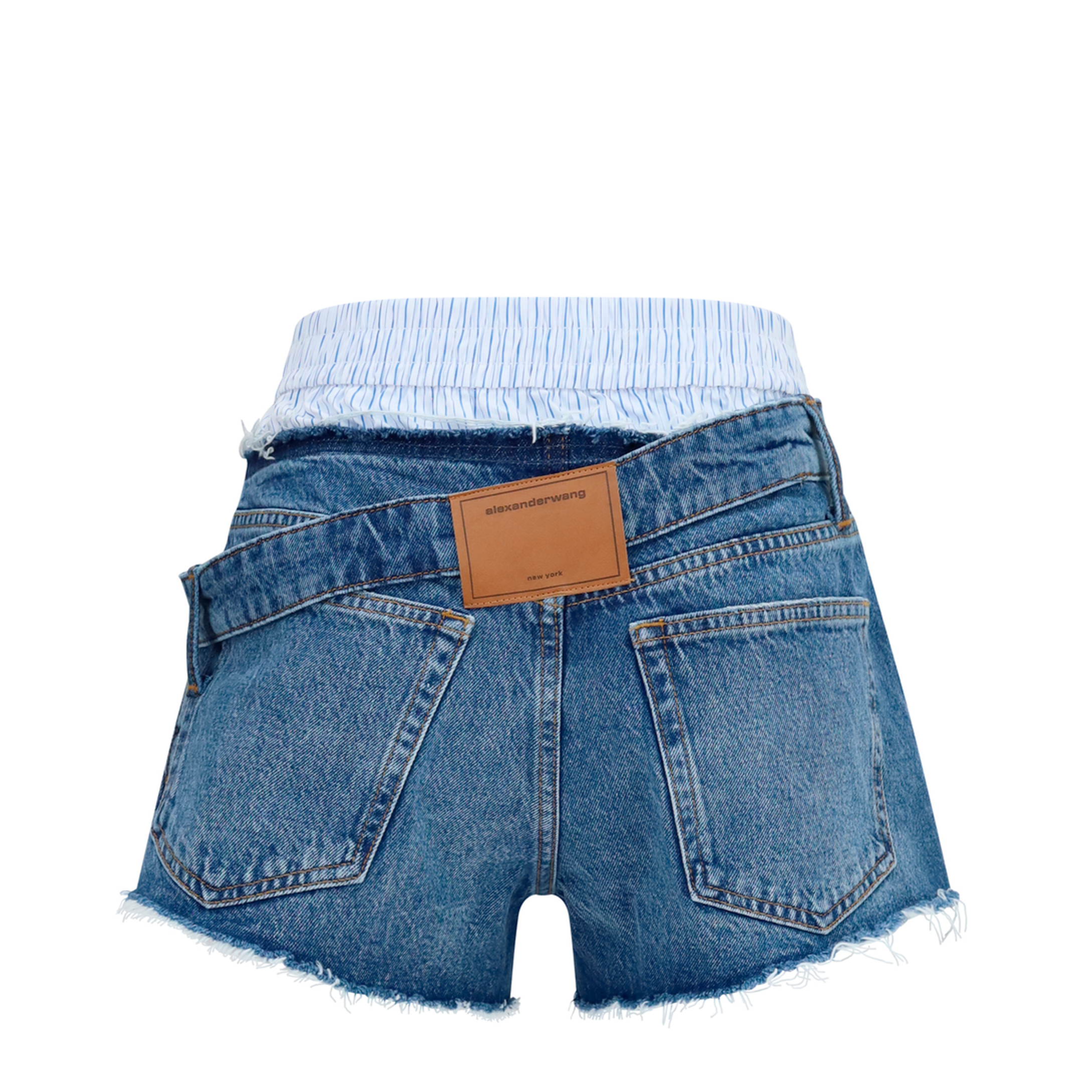 Denim Shorts with Boxer Detail - Image 2