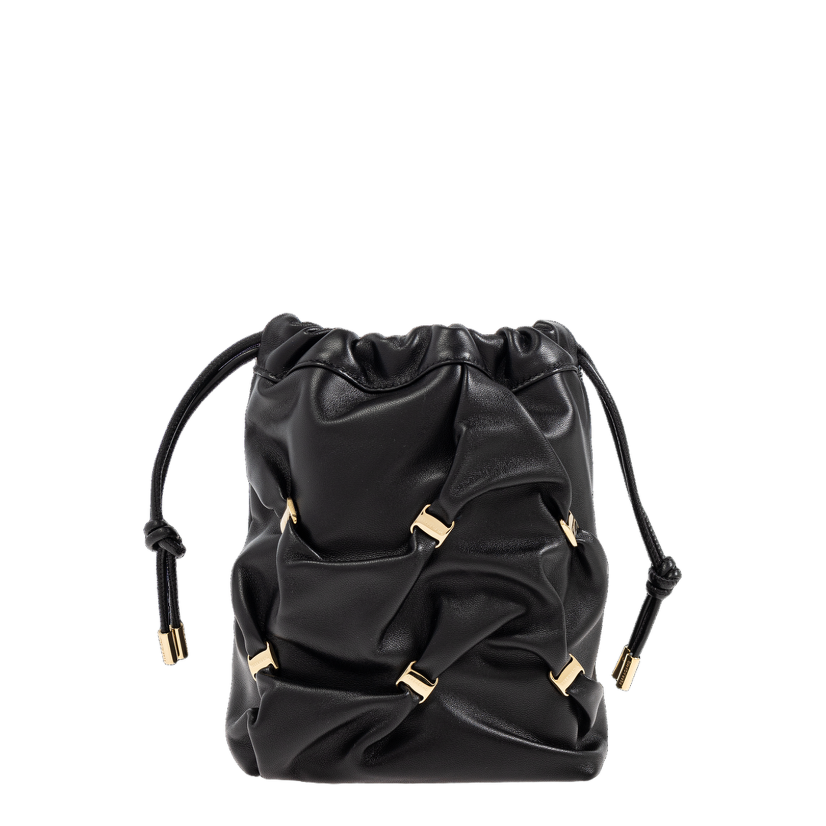 Elegant Black Bucket Shoulder Bag - Image 3