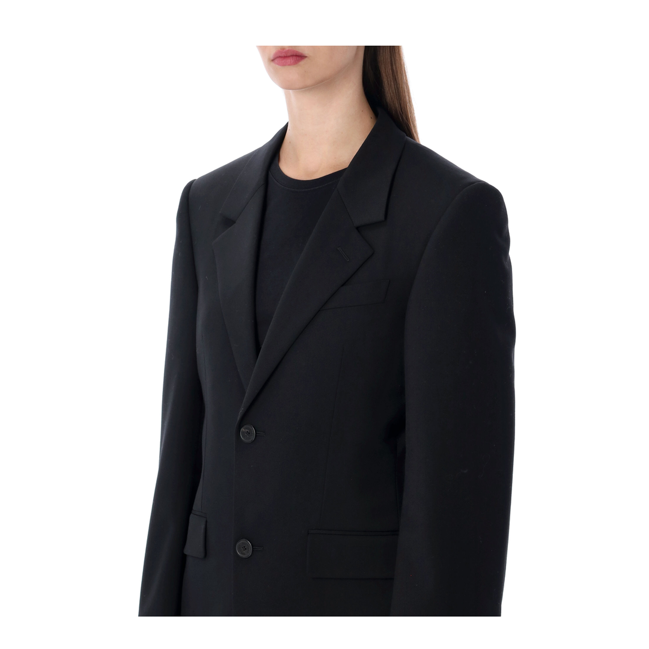 Standard Single-Breasted Tailored Blazer in Black - Image 3