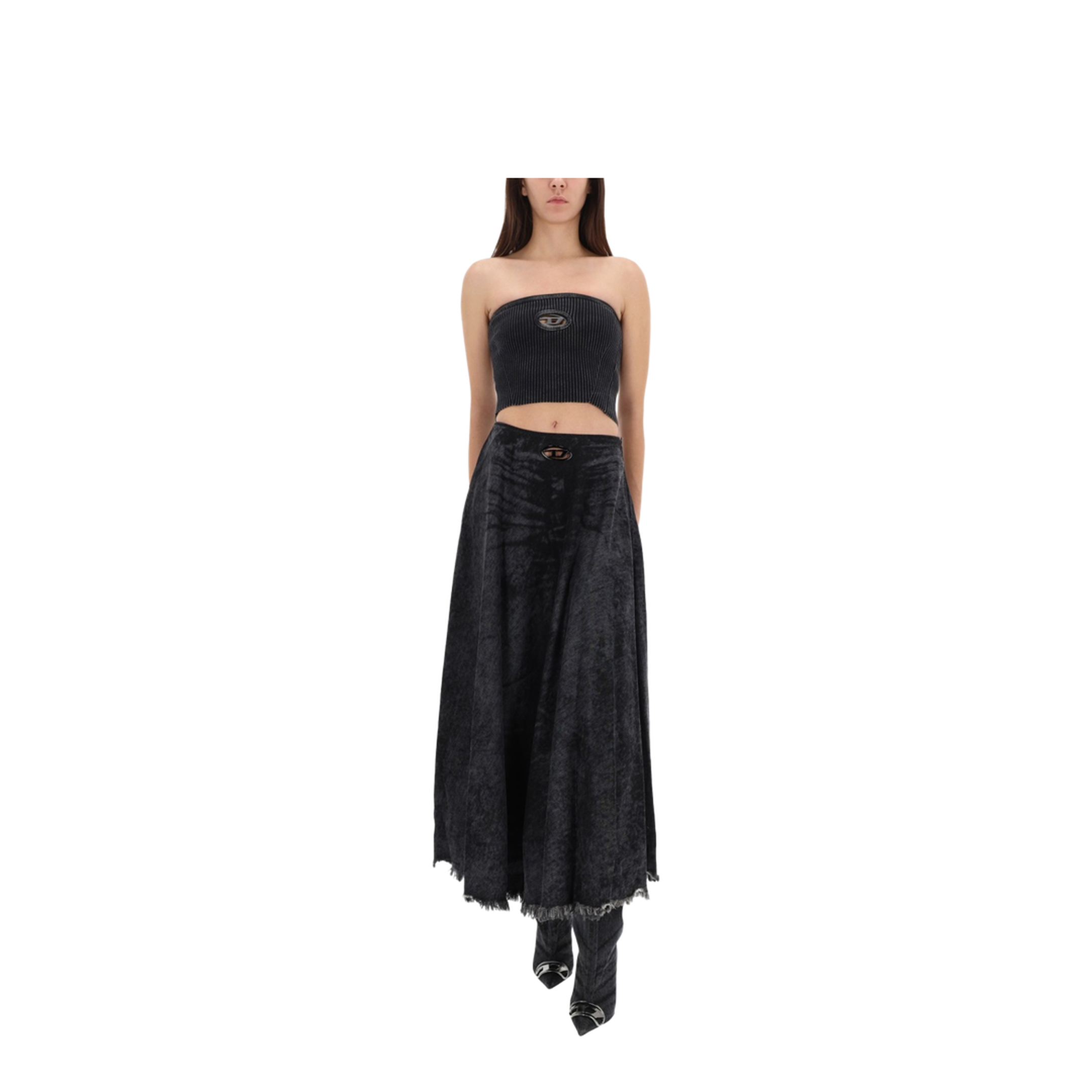 Full Skirt in Lasered Cotton-Hemp Denim - Image 2
