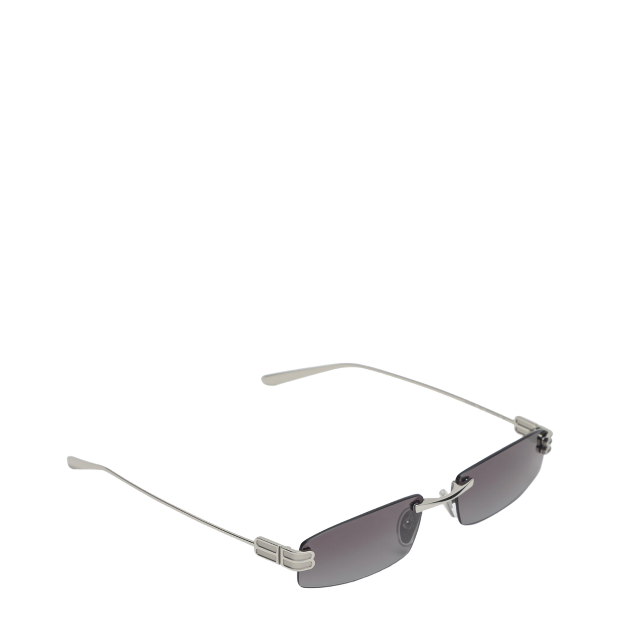Gossip Rectangular Silver Gradient Grey Sunglasses - Image 2