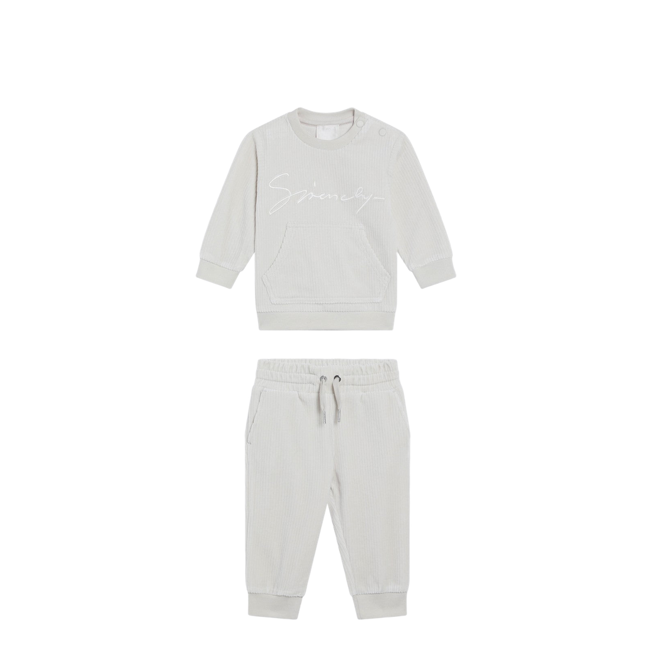 White Velvet Two-Piece Outfit - Image 1