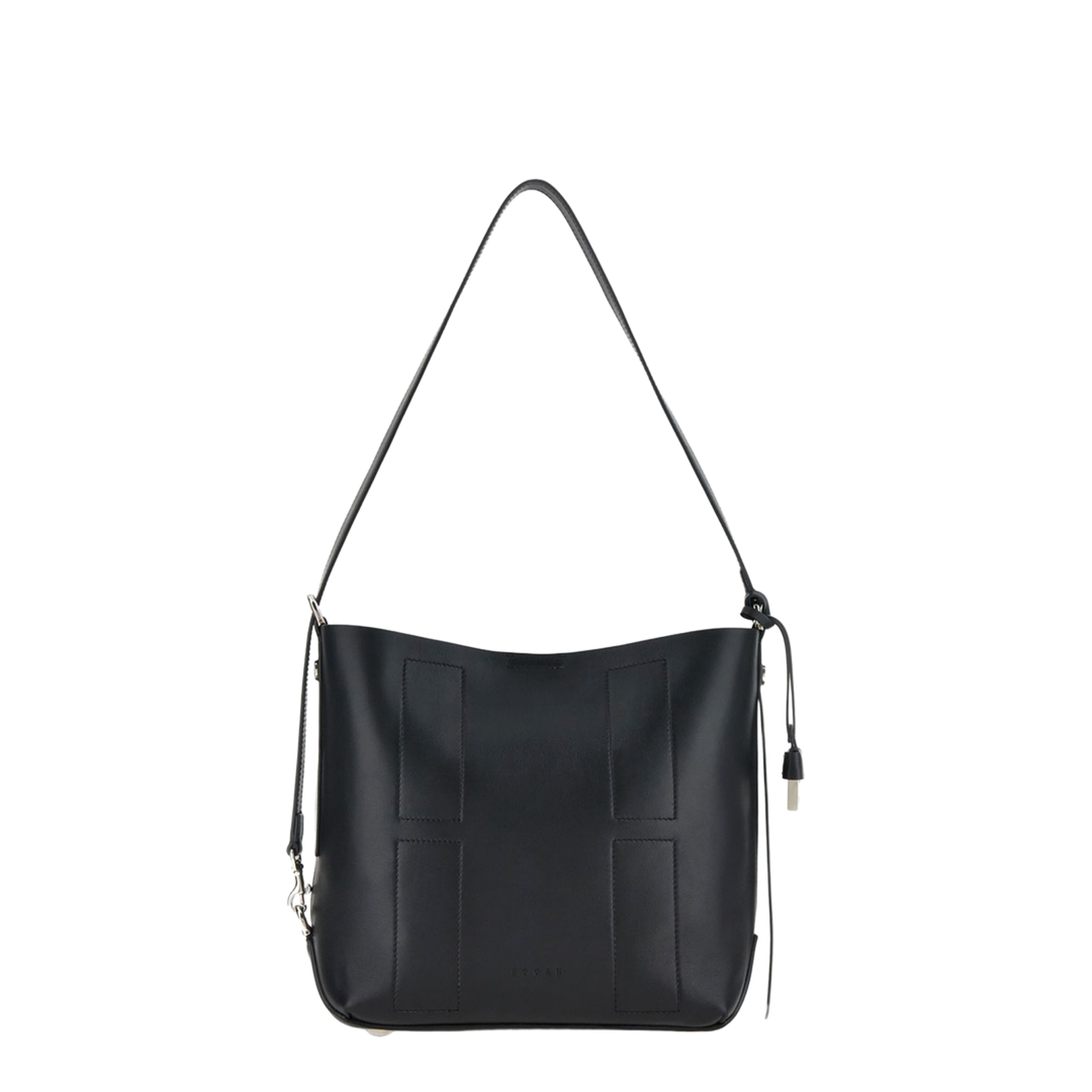 PRE Small Calfskin Hobo Bag - Black - Image 1