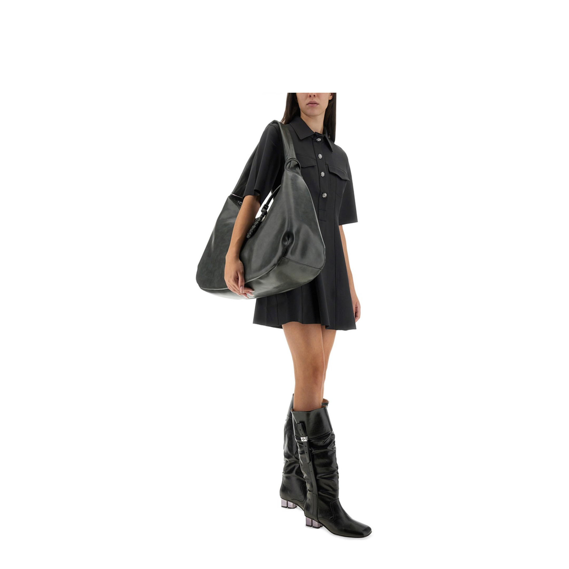 Mini Dress with Scalloped Buttons - Image 2