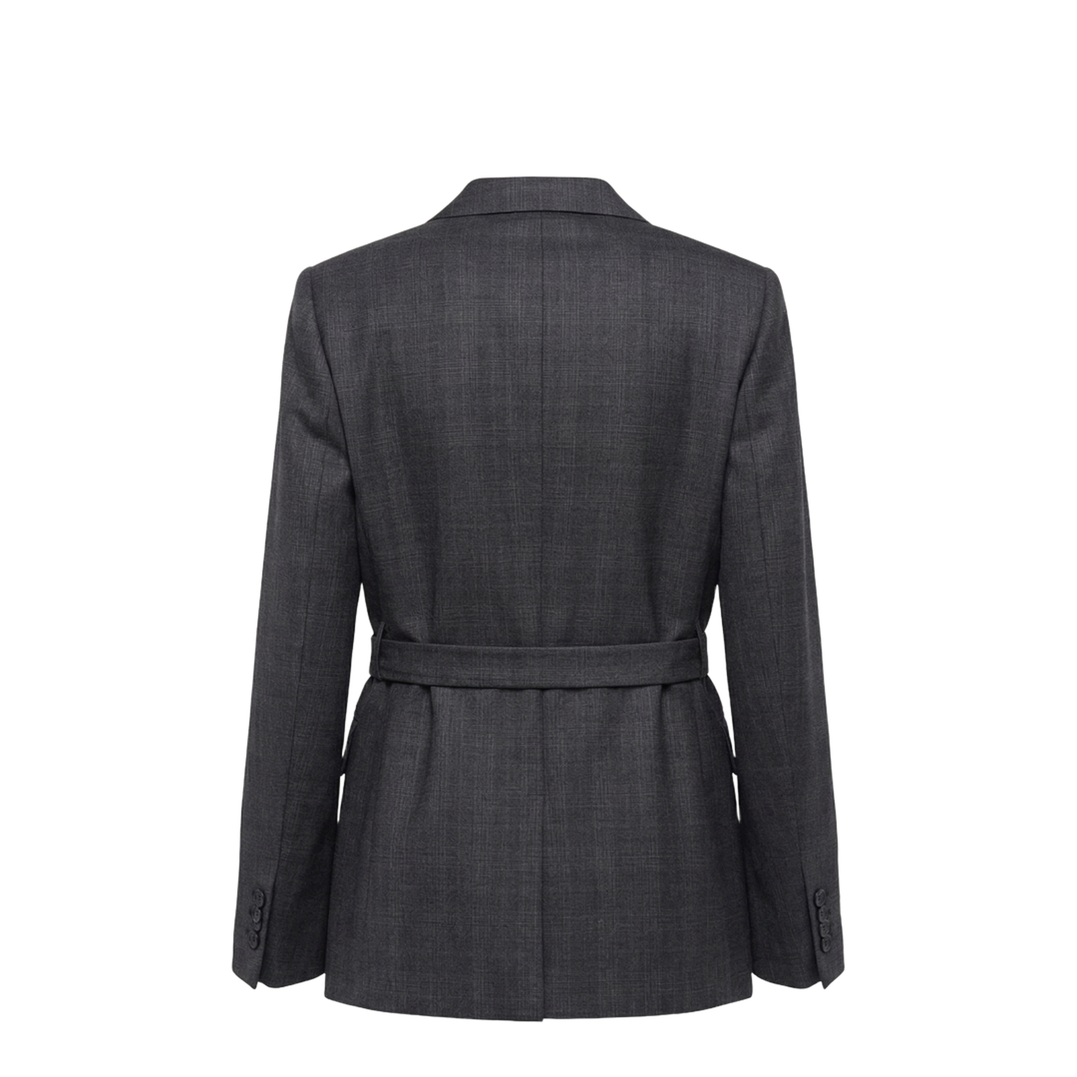 Double-breasted wool jacket with check pattern - Image 2