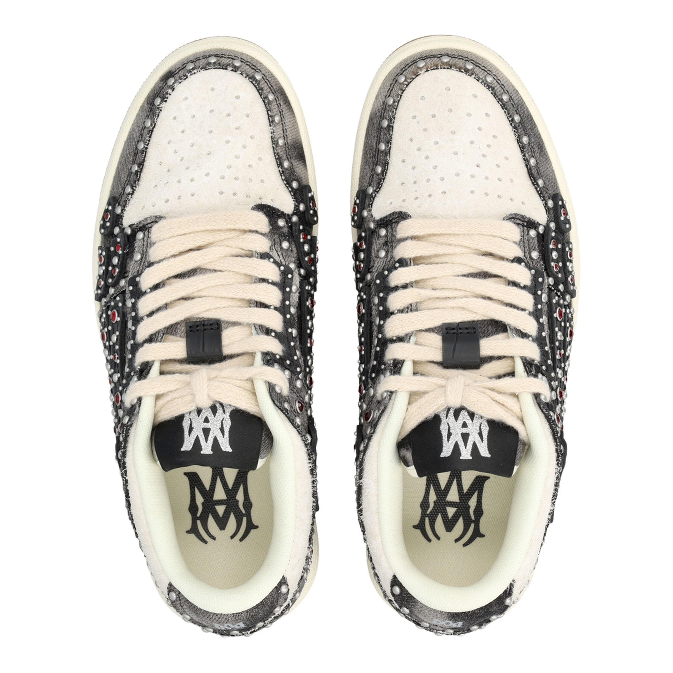 Skel Top Black Sneaker With Beads And Crystals - Image 2