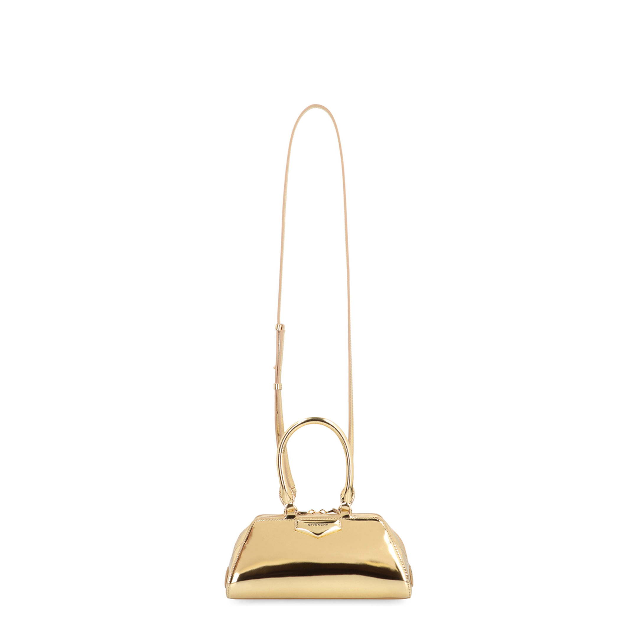 Antigona Mini Laminated Leather Handbag - Golden - Image 5