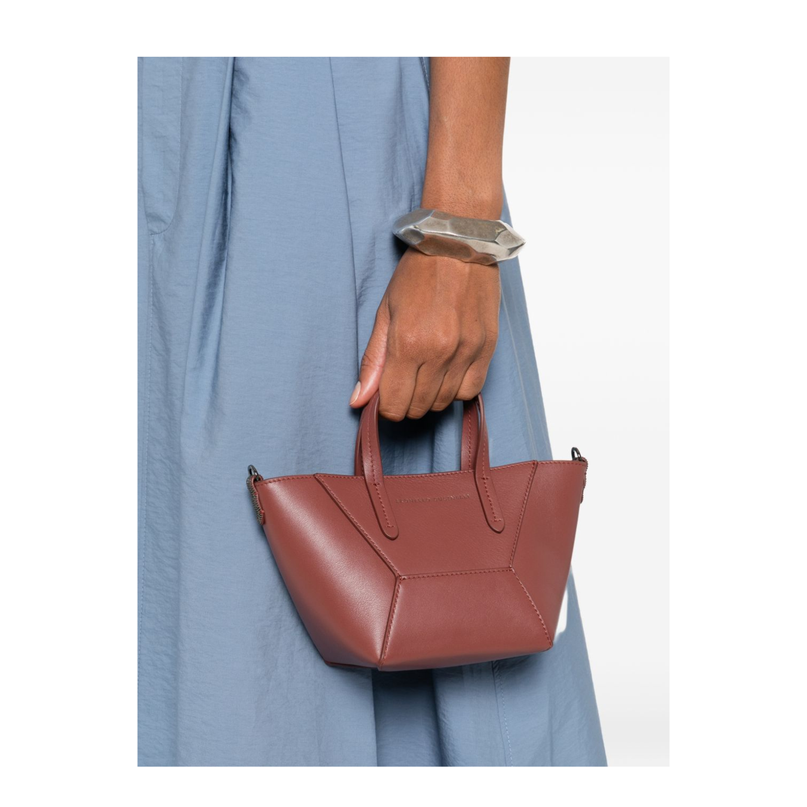 Women's Handbag Silk Nylon Brown - Image 3