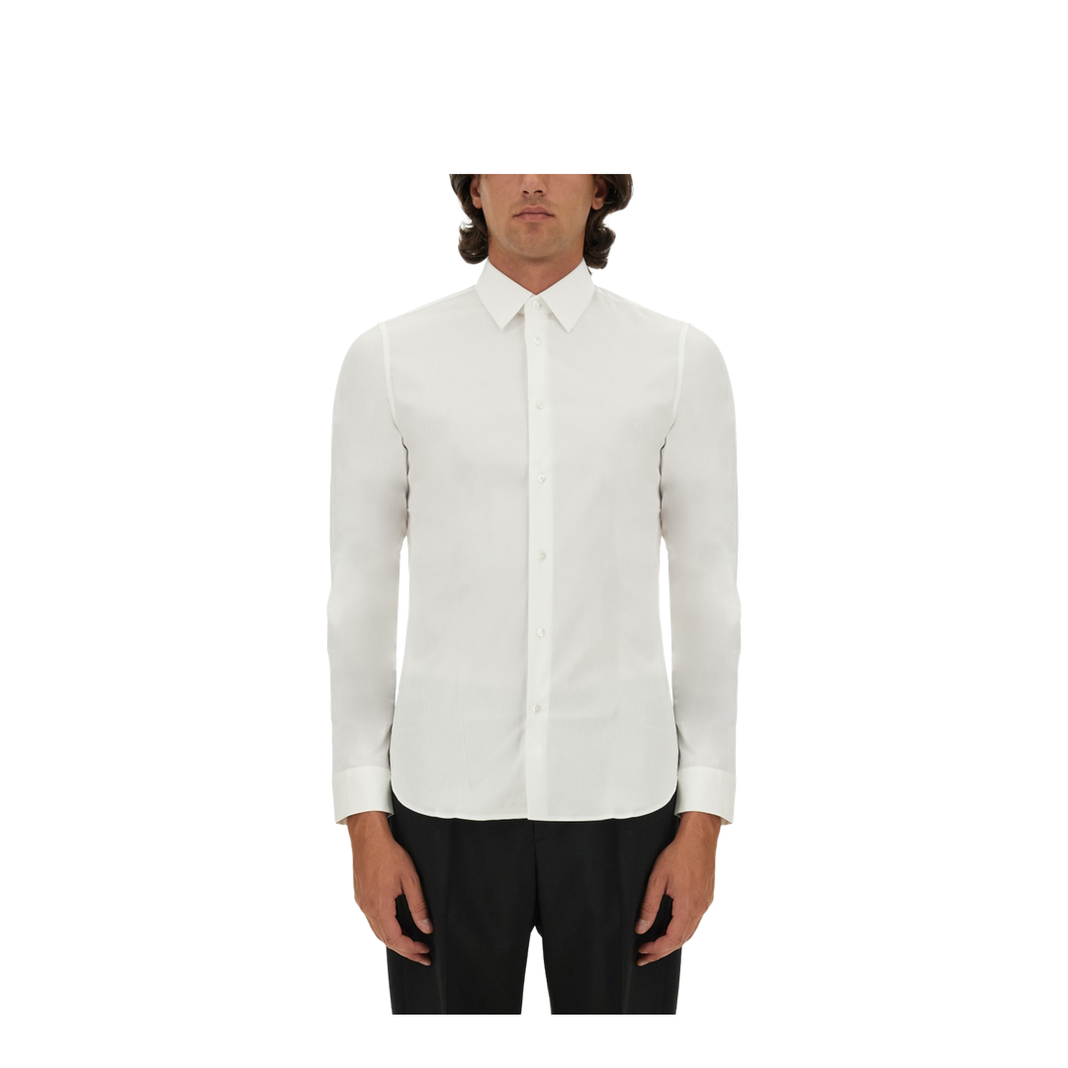 White Stretch Poplin Shirt - Image 1