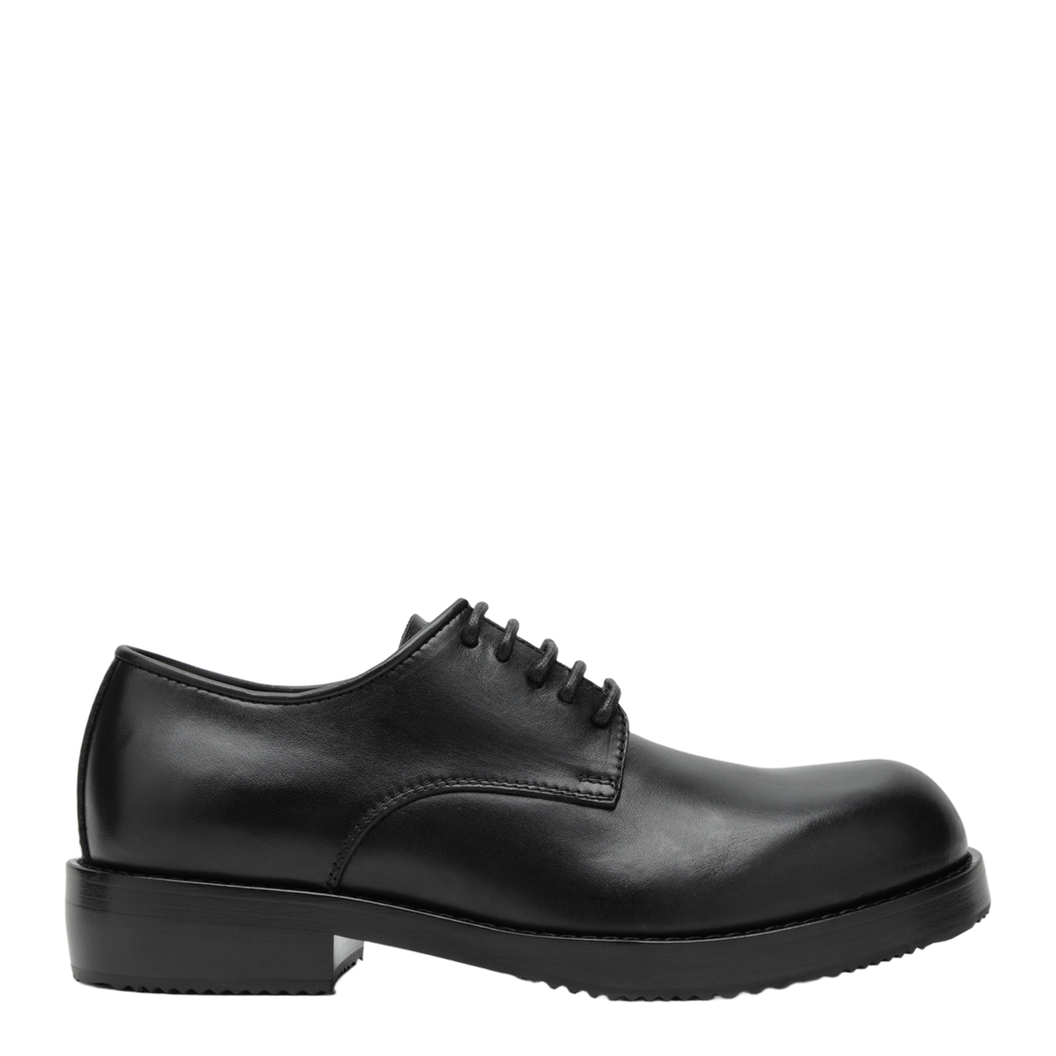 Classic Black Leather Derby Shoes - Image 1