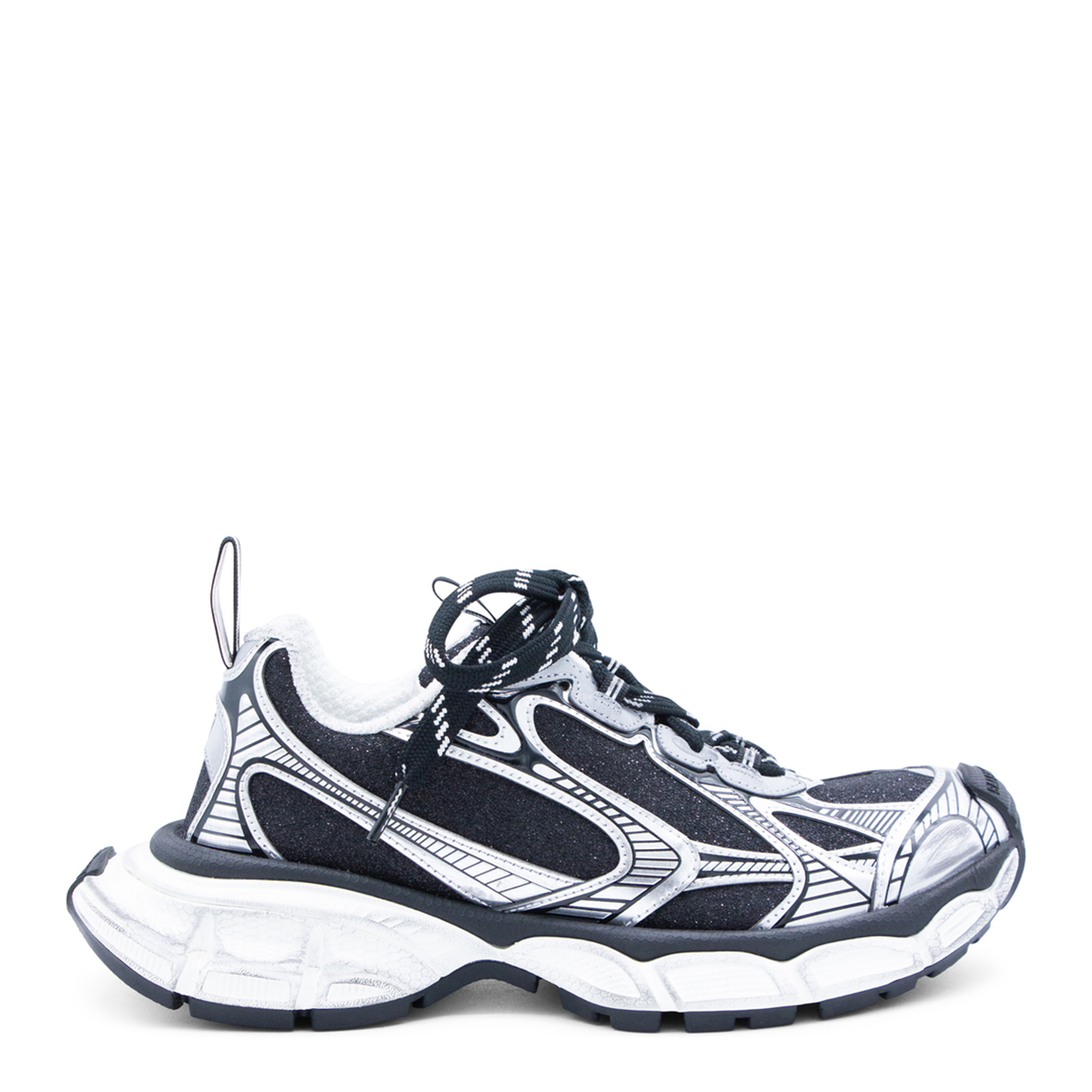 3XL Sneakers in Black and Silver with Glitter - Image 1