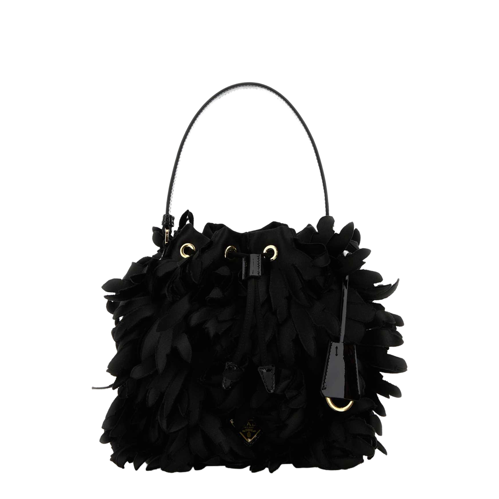 Embellished Satin Mini Bucket Bag - Image 1