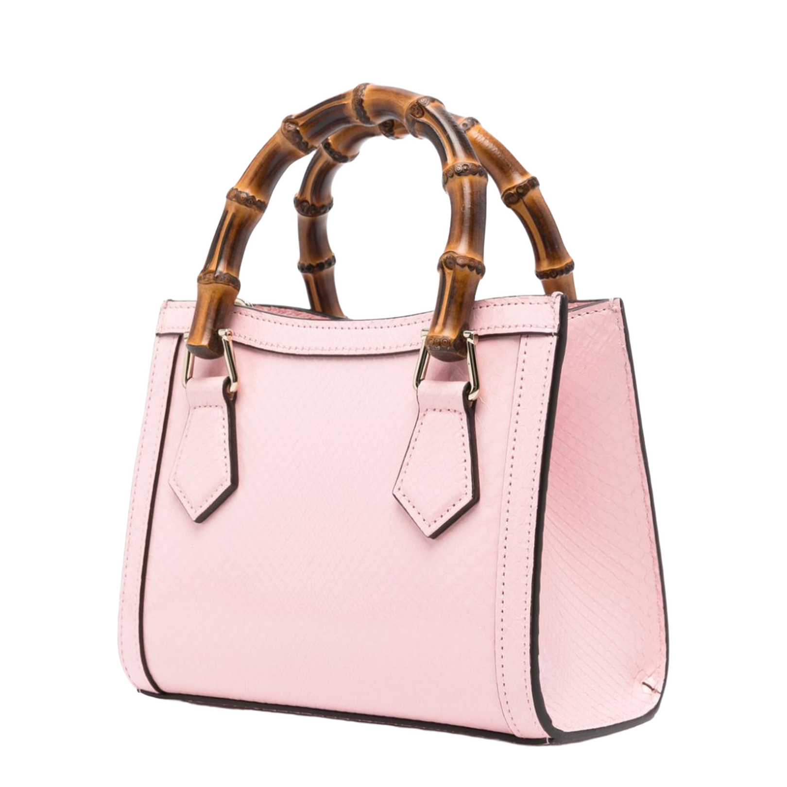 Diana Mini Python Tote - Pastel Pink - Image 3