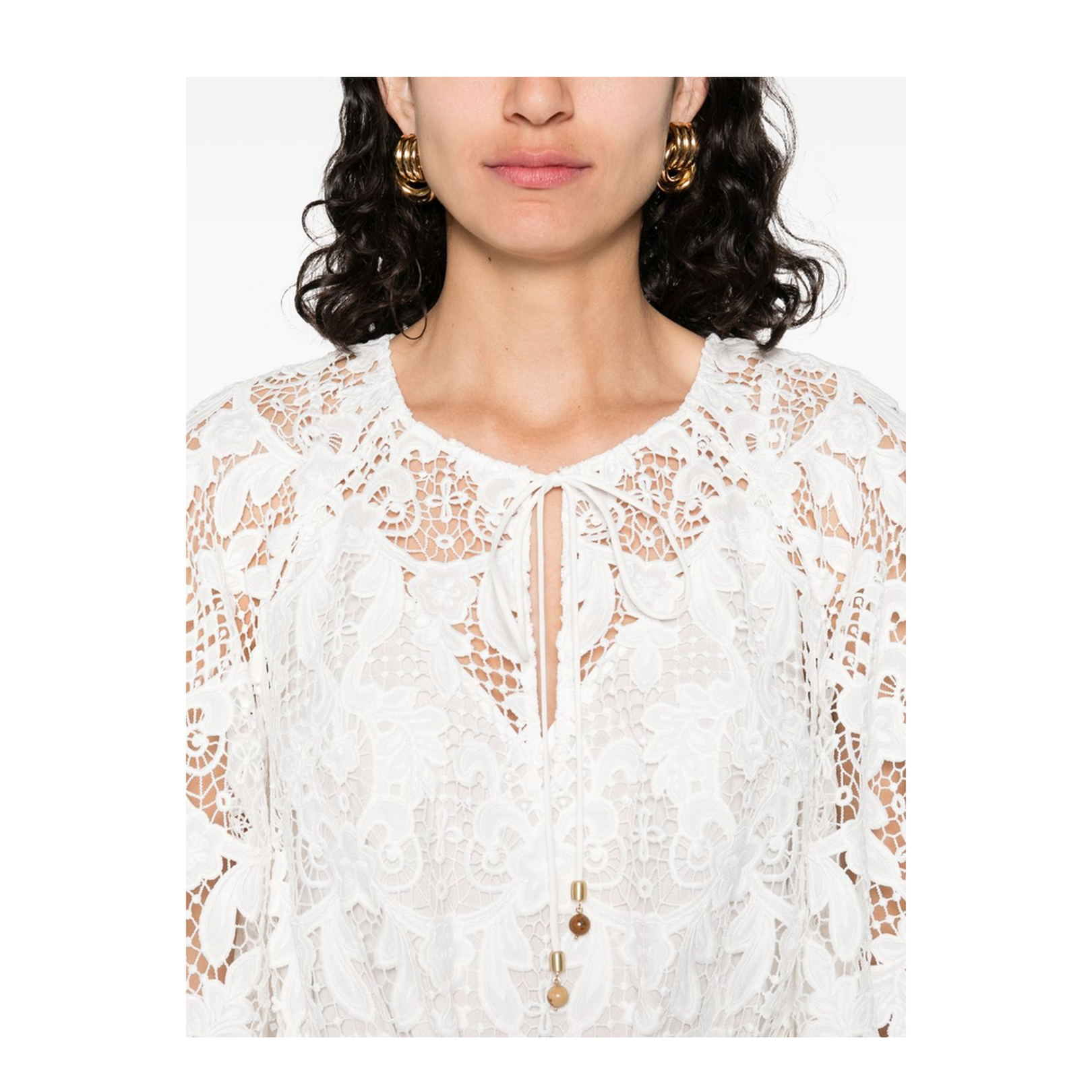Coco Lace Midi Dress in White - Image 2