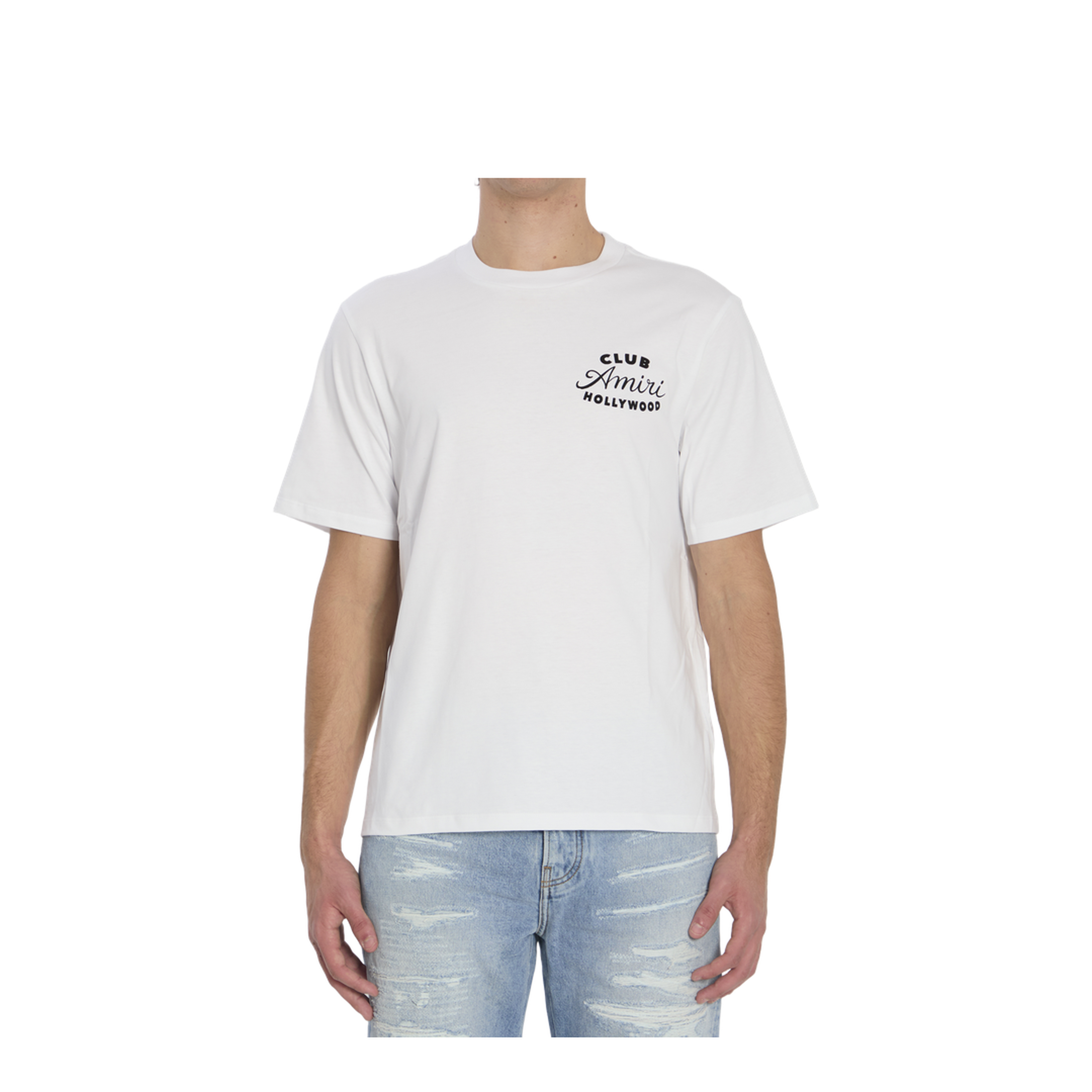 White Crewneck T-Shirt Cotton - Image 1