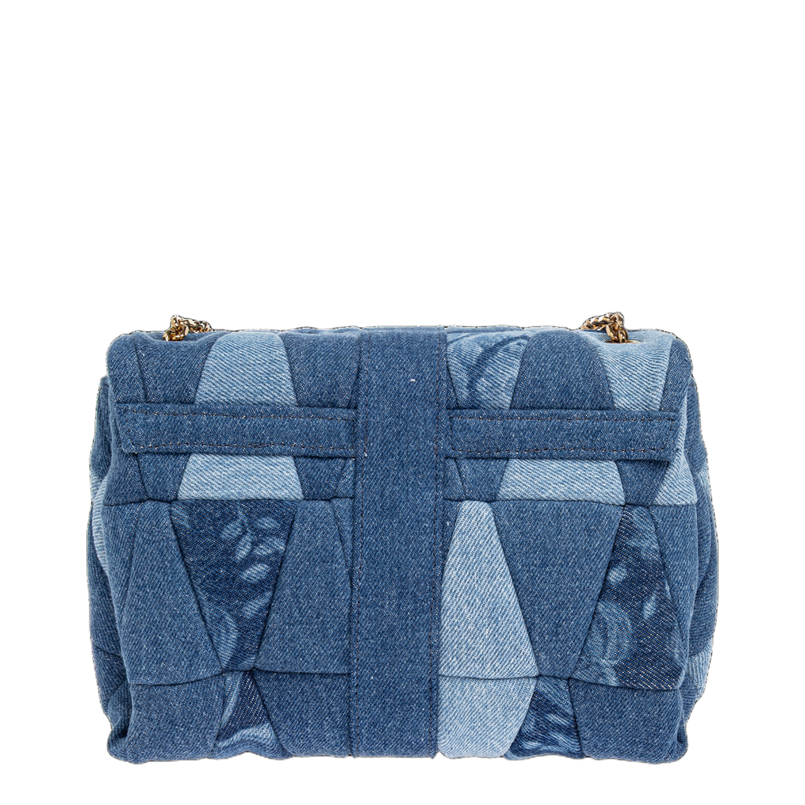 Kleio Medium Denim Quilted Shoulder Bag - Denim Blue - Image 2