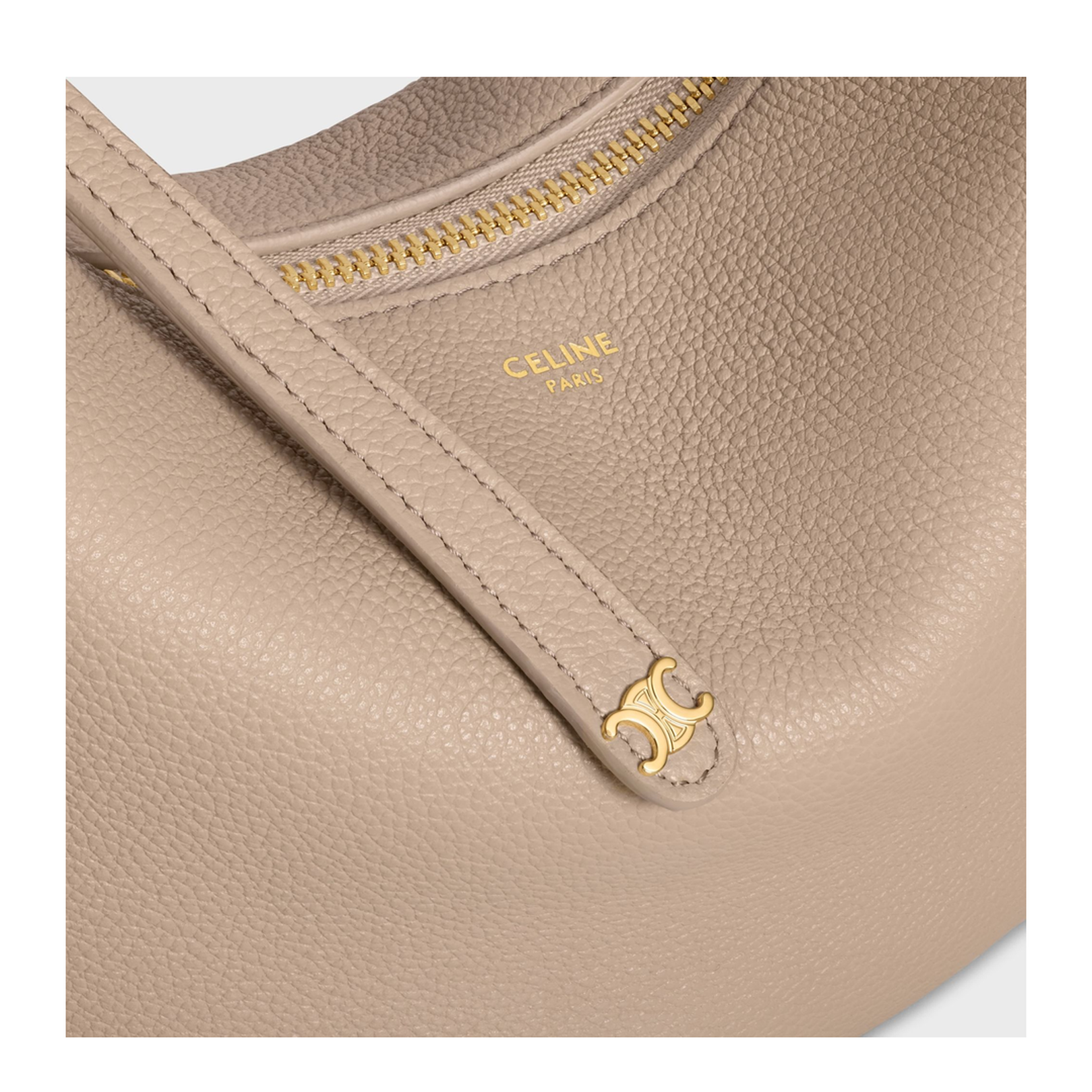 Lulu Grain Leather Bag Beige - Image 5