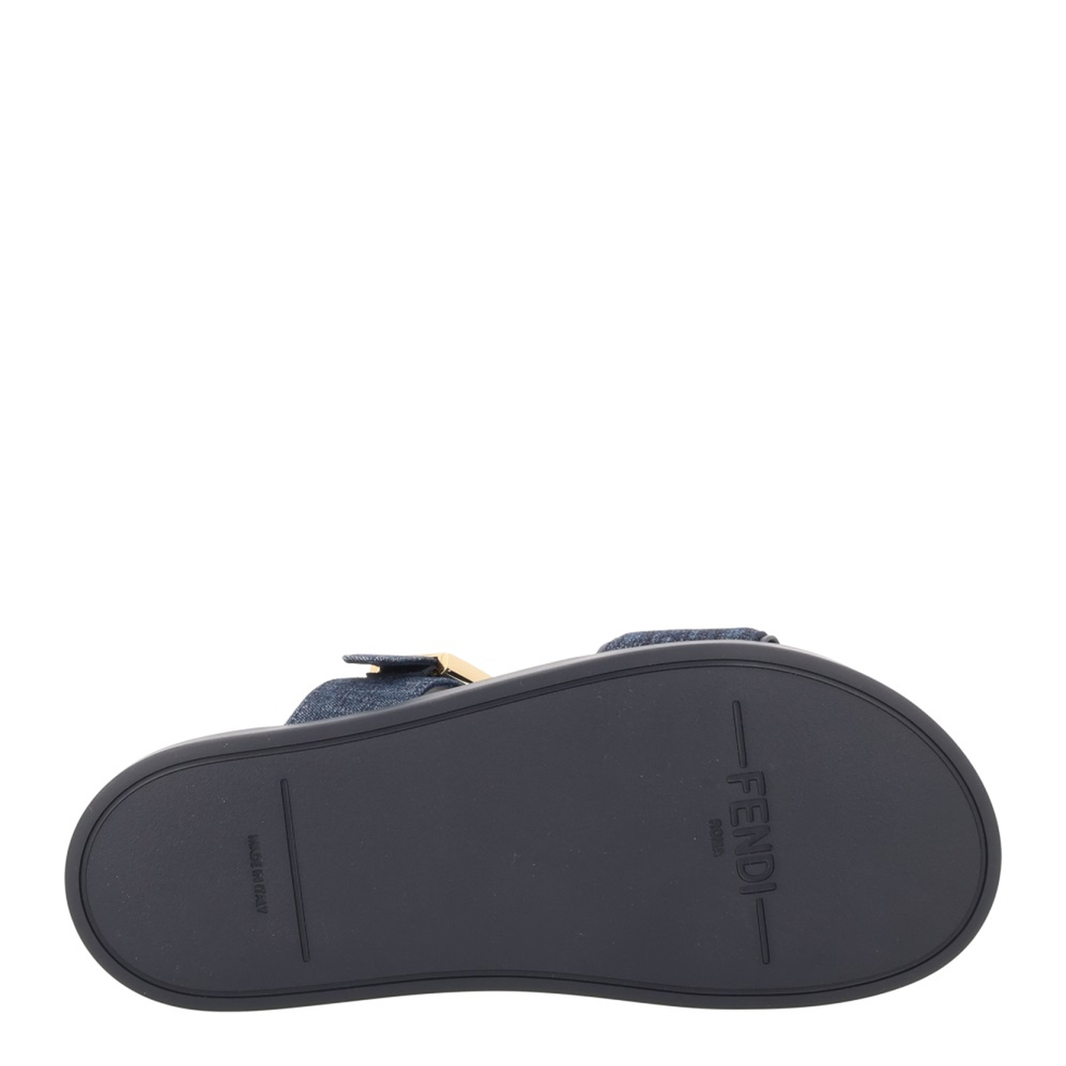 Dark Blue Denim Fabric Slides - Image 6
