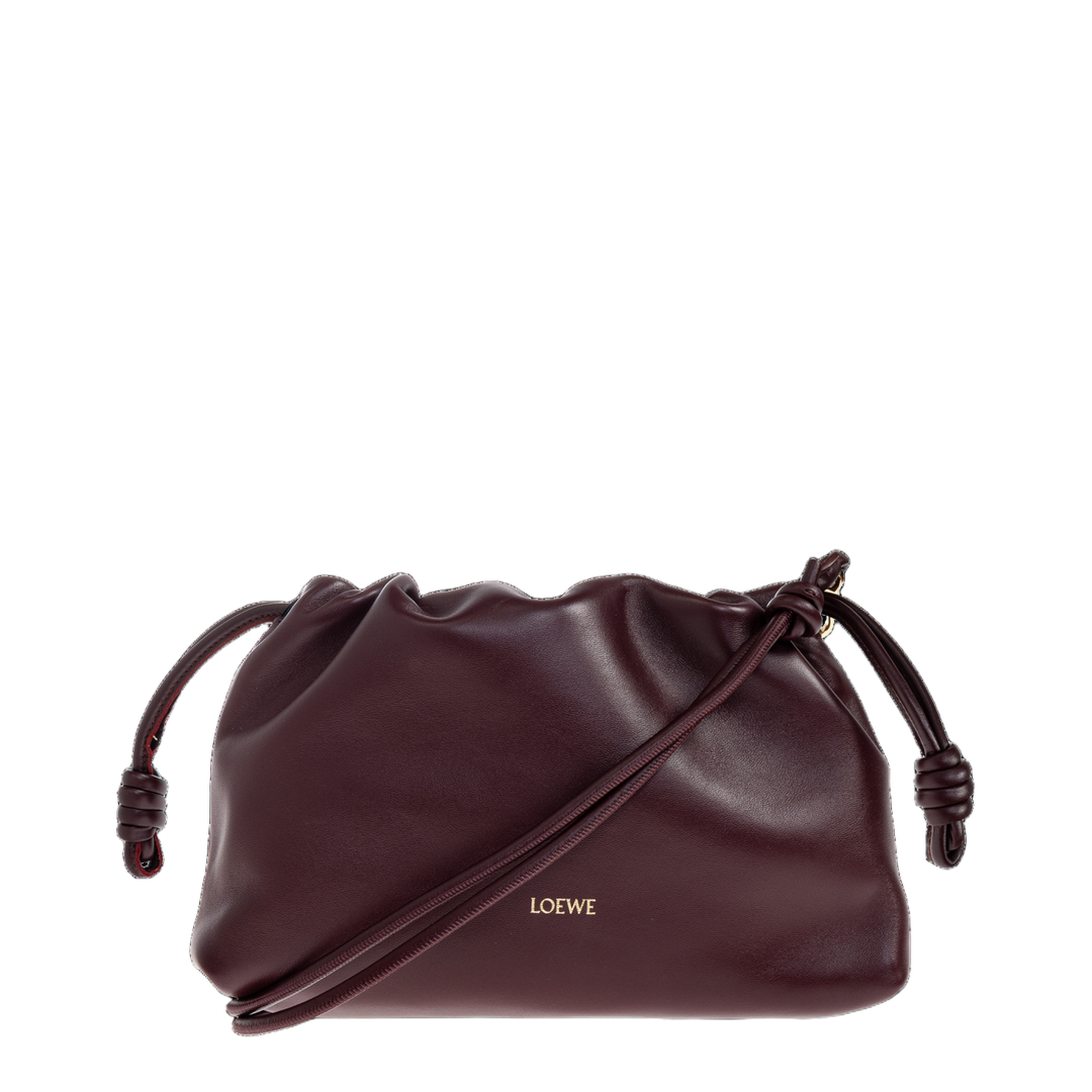Flamenco Medium Leather Clutch Bag - Burgundy - Image 1