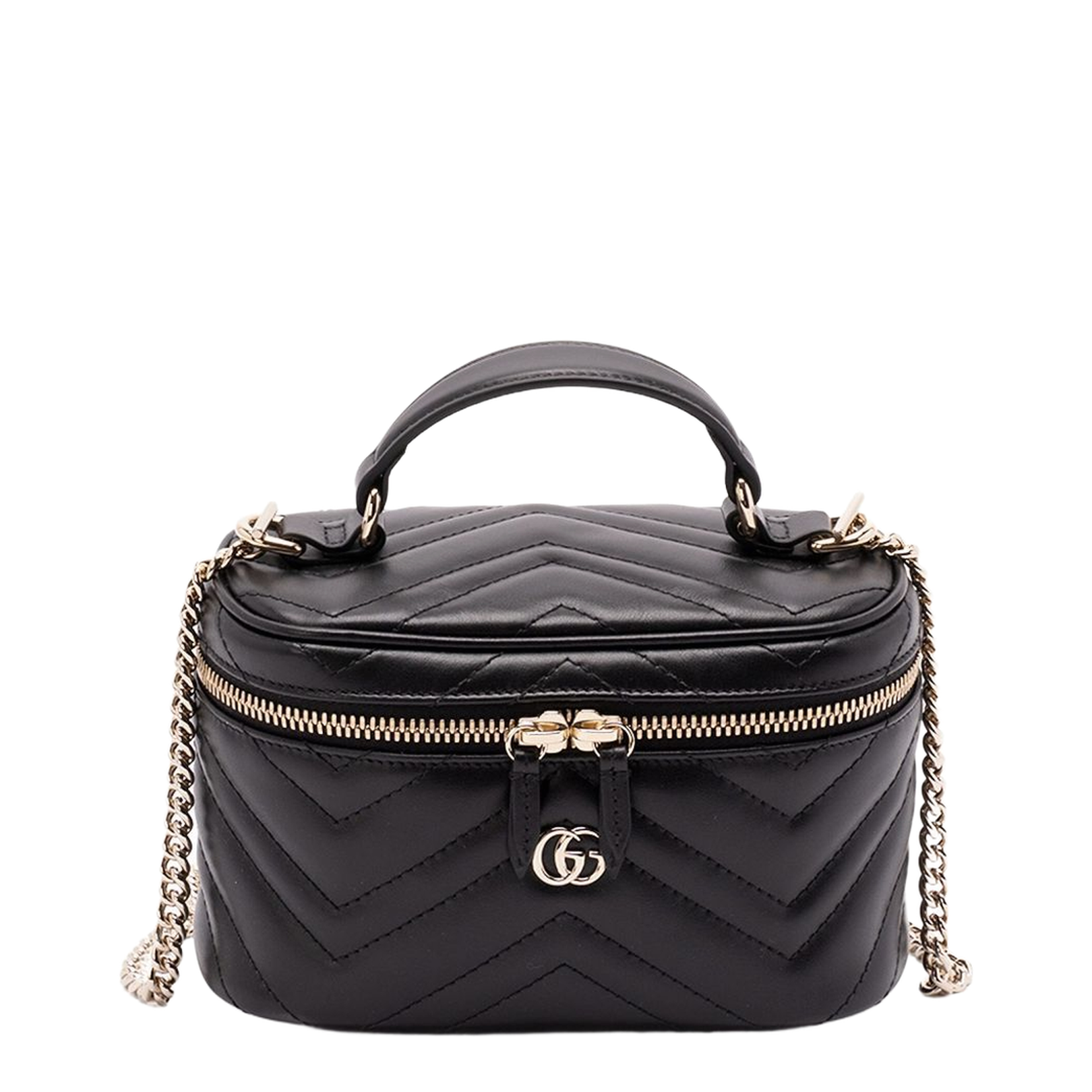 Mini Vanity Bag in Black Leather - Image 1