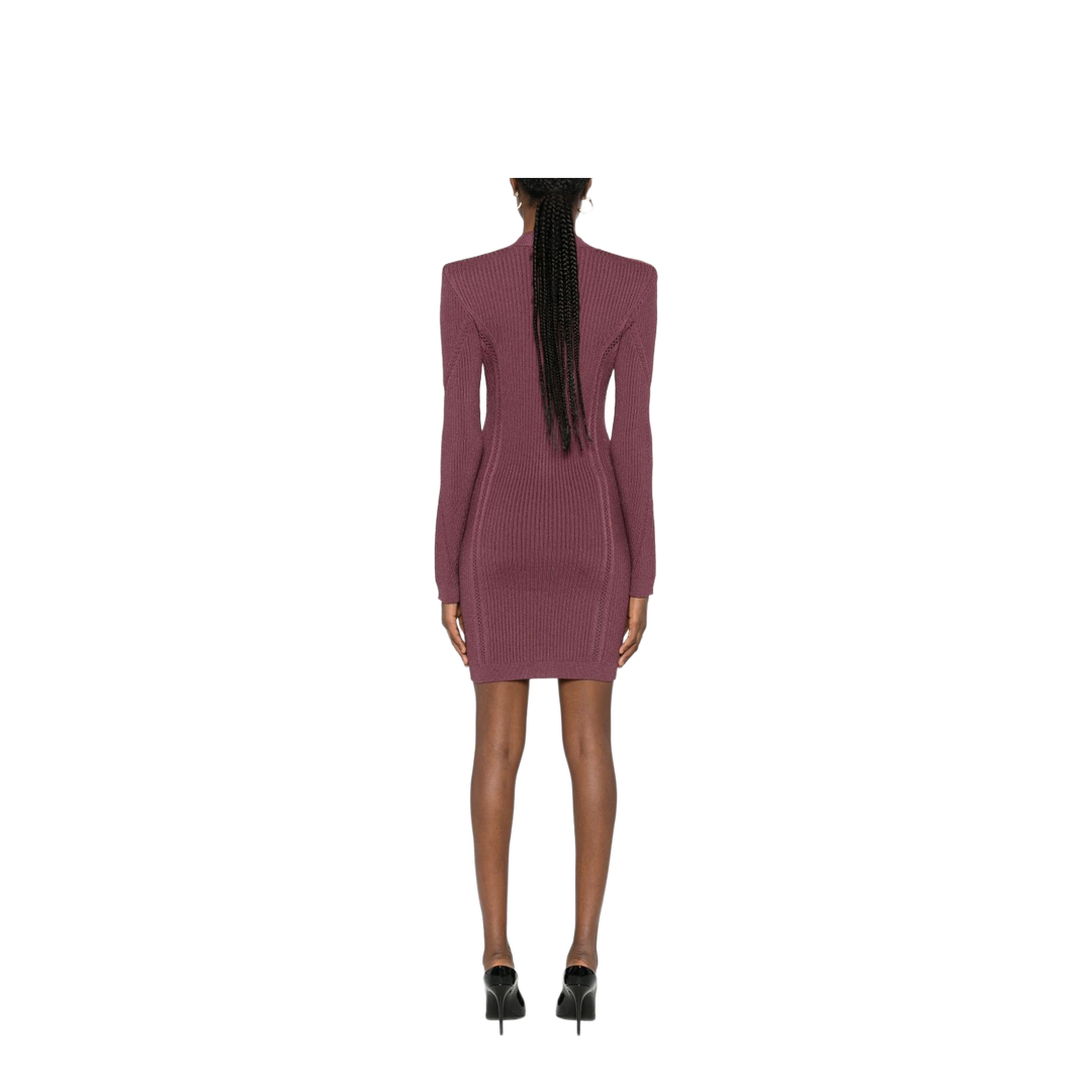 V-necked short dress red - Image 3