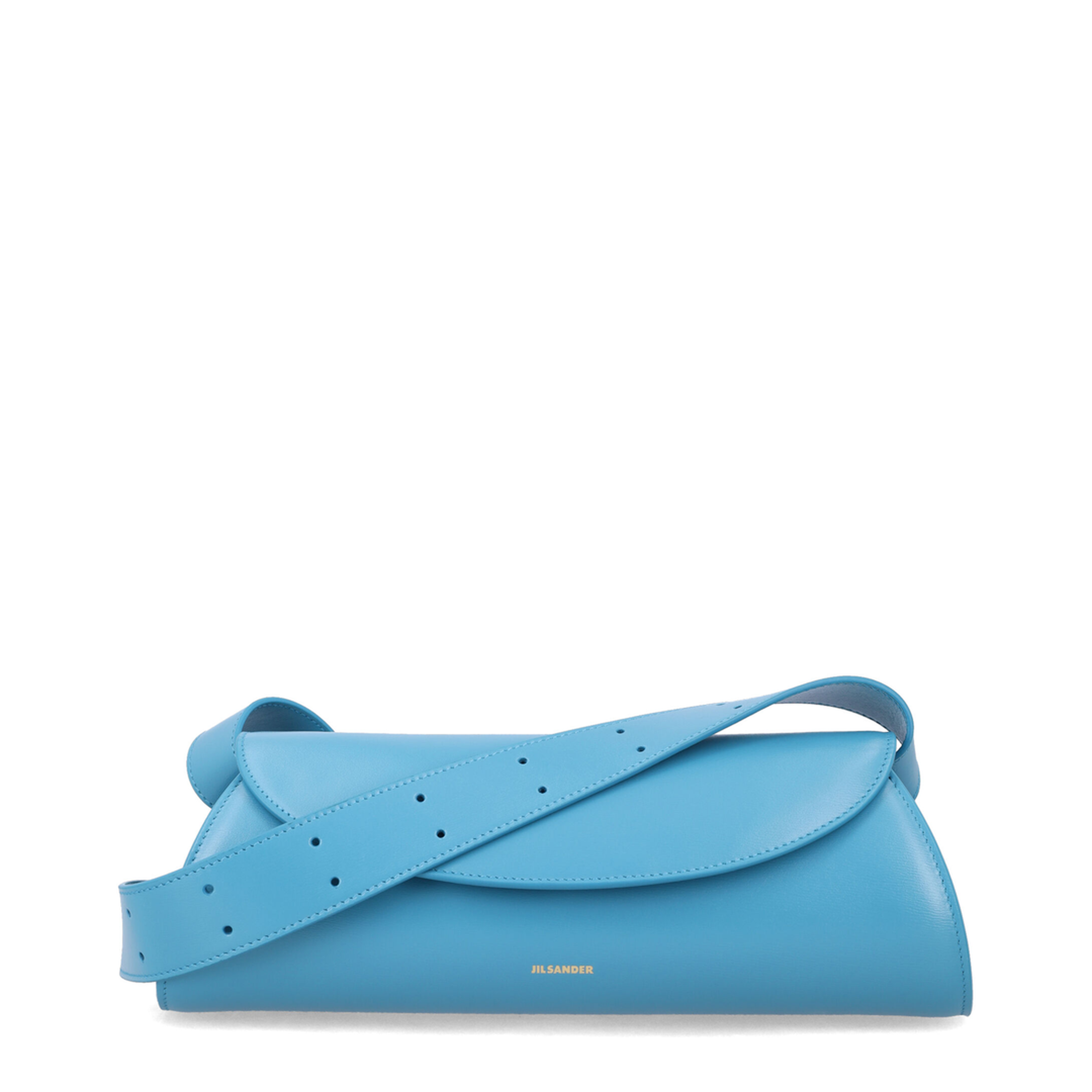 Cannolo Small Calf Leather Shoulder Bag - Light Blue - Image 1
