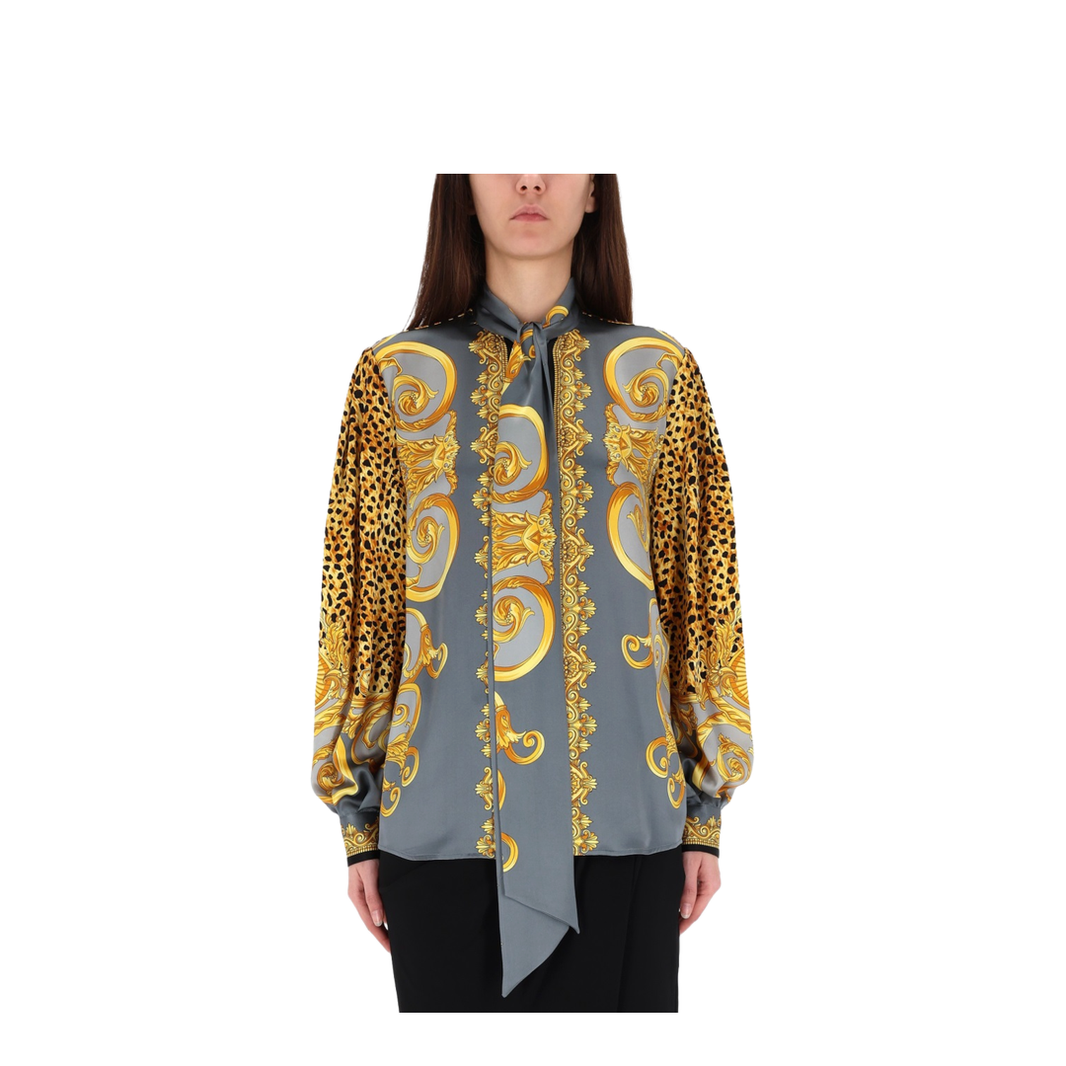 Cheetah Foulard Lavallière Silk Shirt - Image 4