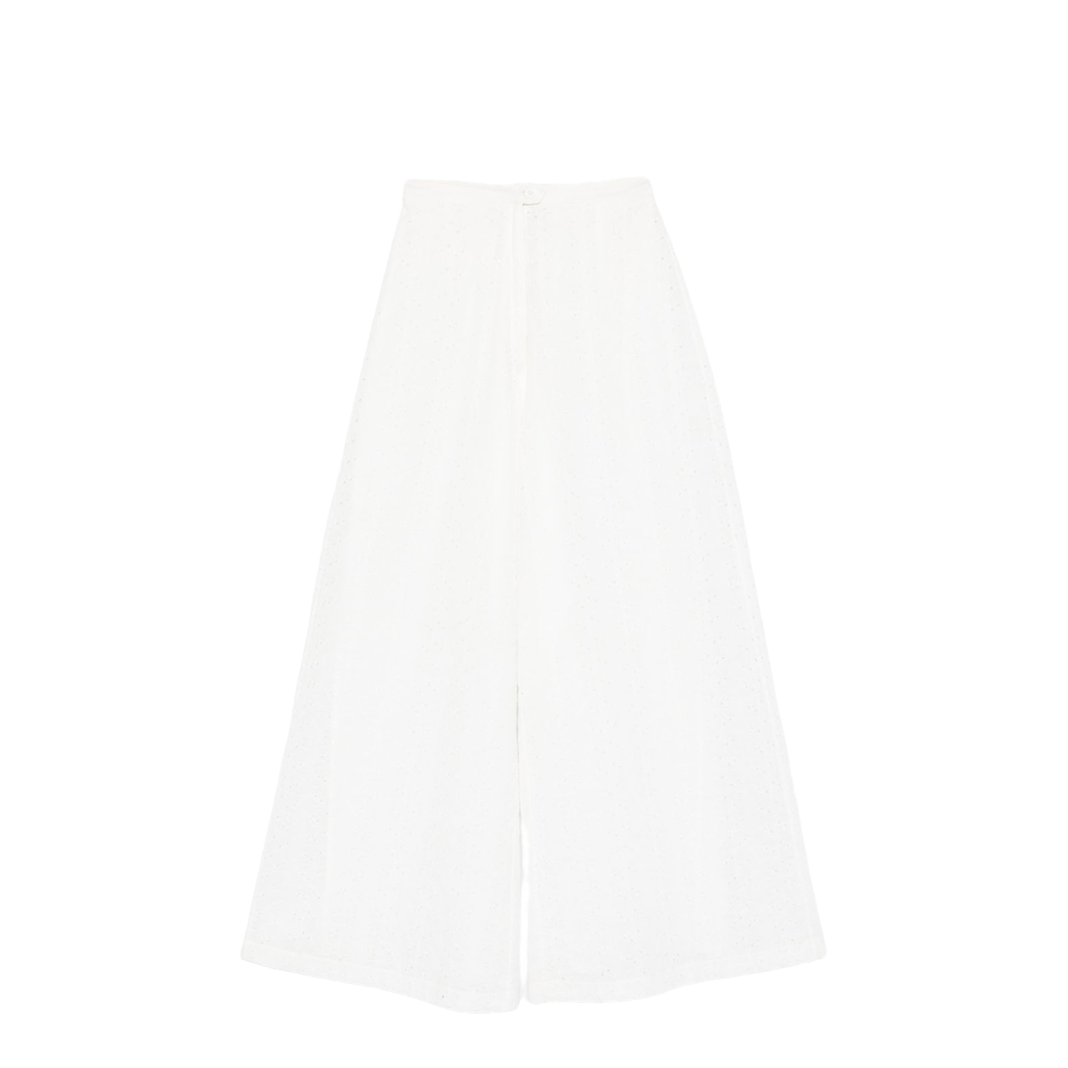 Flared Muslin Trousers With Broderie Anglaise Embroidery Crystal - Image 1