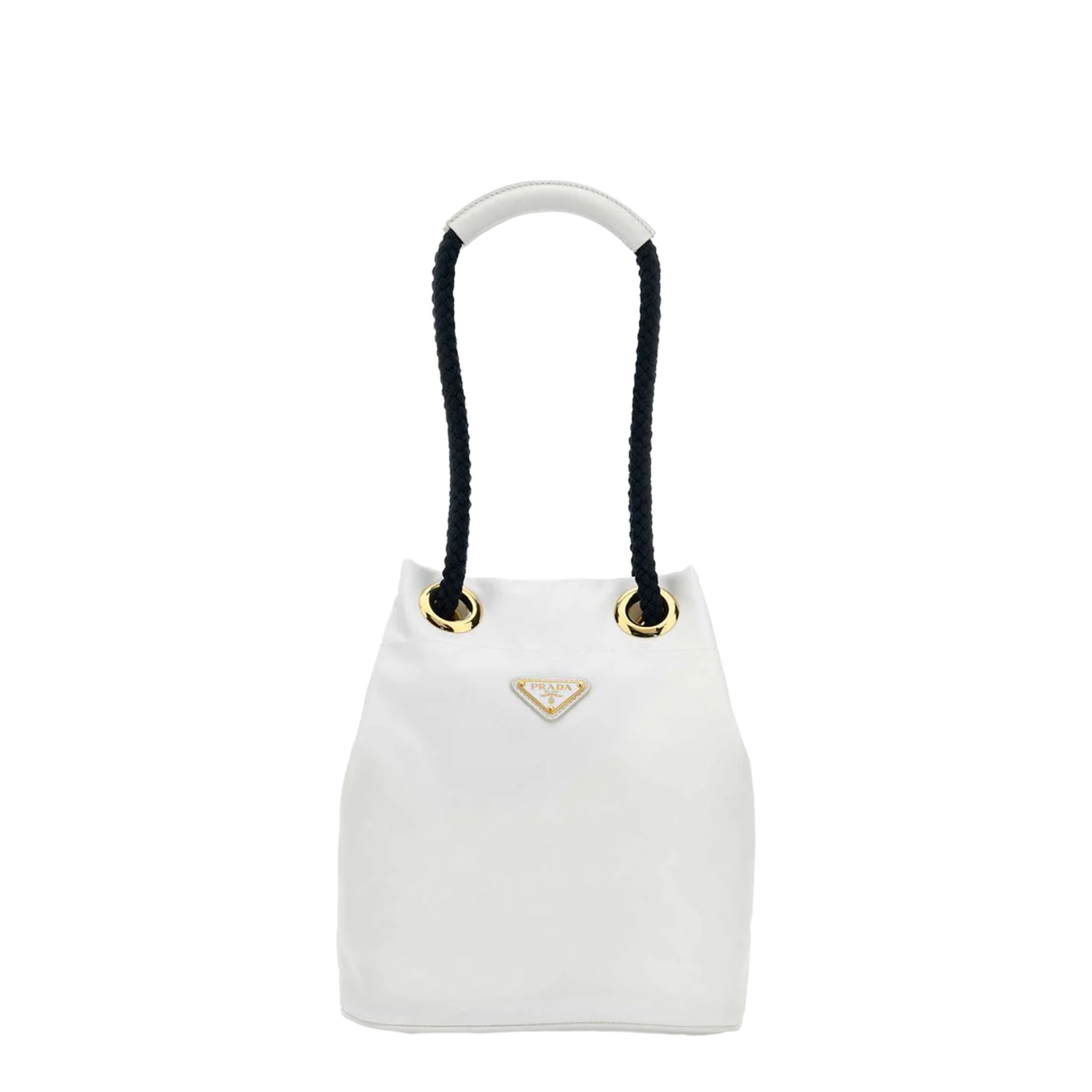 Mariner Small Re-Nylon Bucket Bag - White with Baltic Blue accents - Image 1