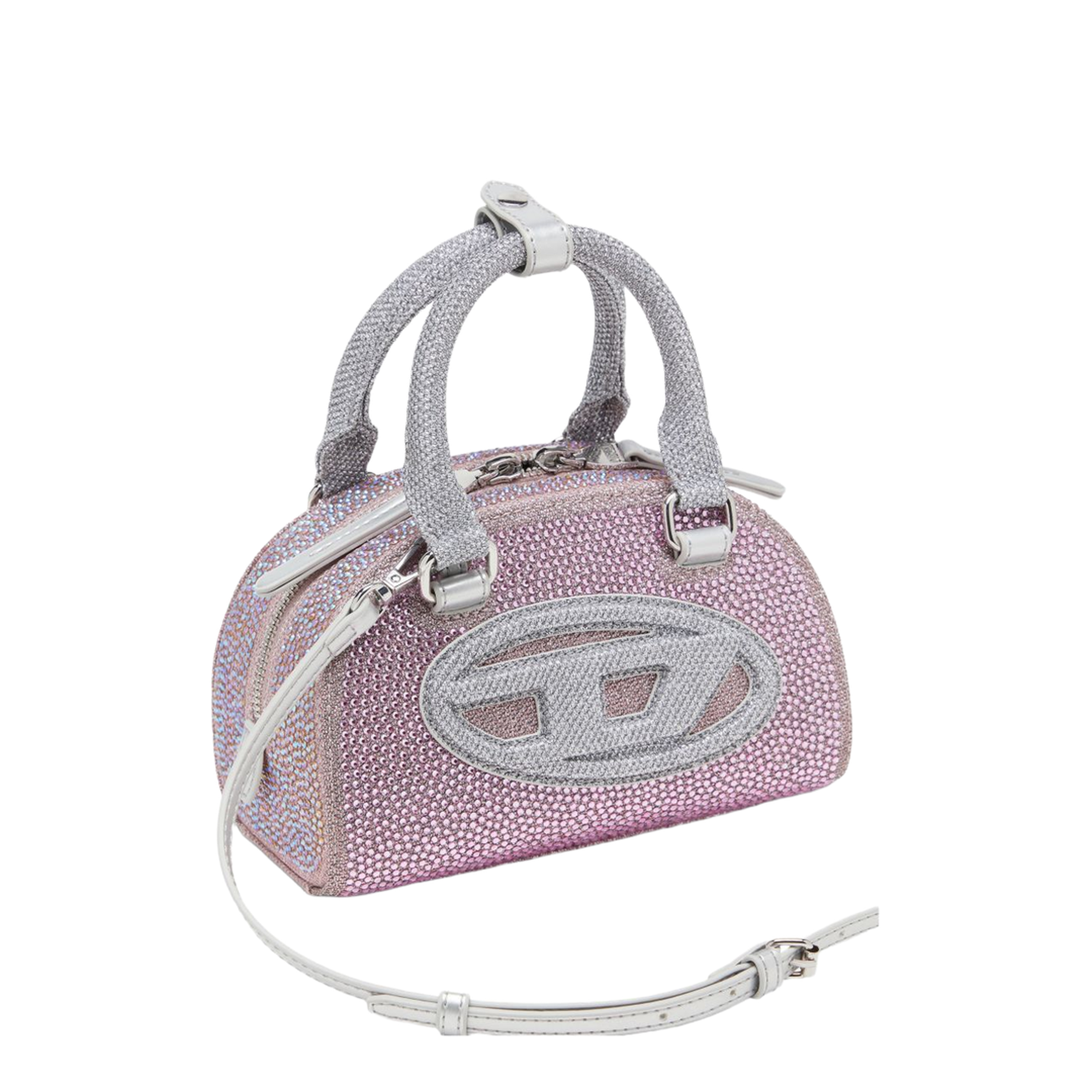 1DR Dome Small Crystal Lurex Crossbody - Pink - Image 3