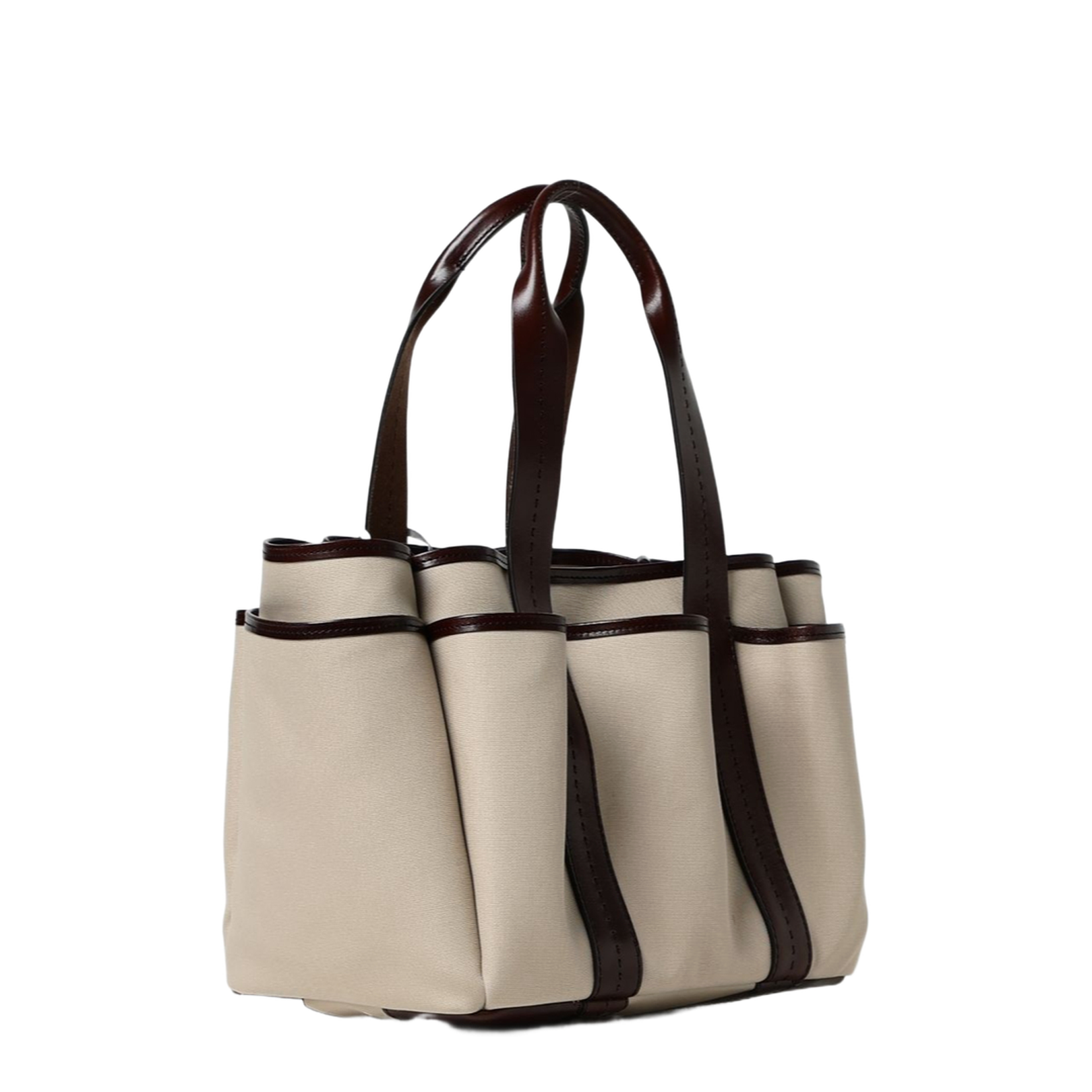 Handbag with Dual Handles and Storage Pockets - Image 2