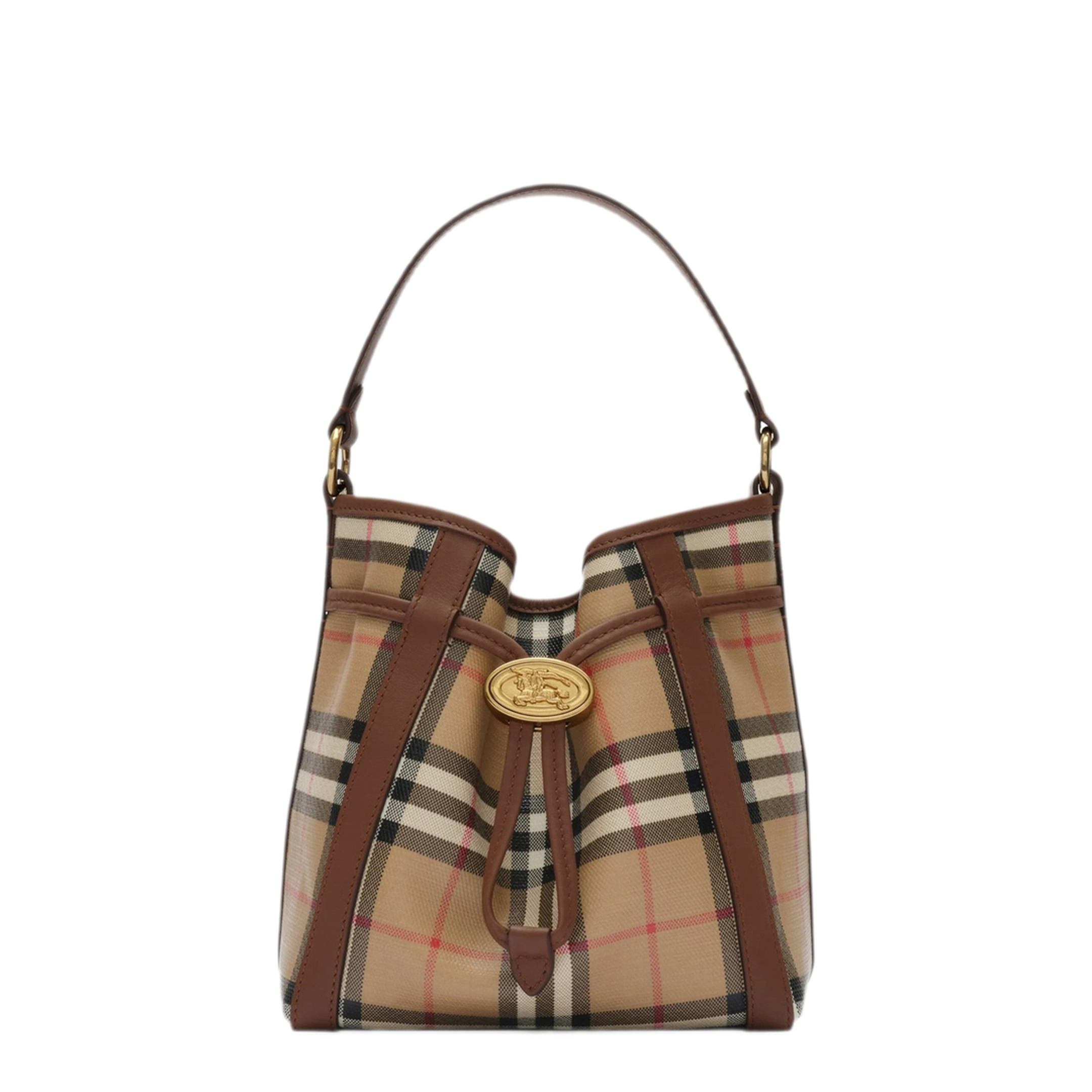 Mini Check Bucket Bag - Archive beige - Image 1