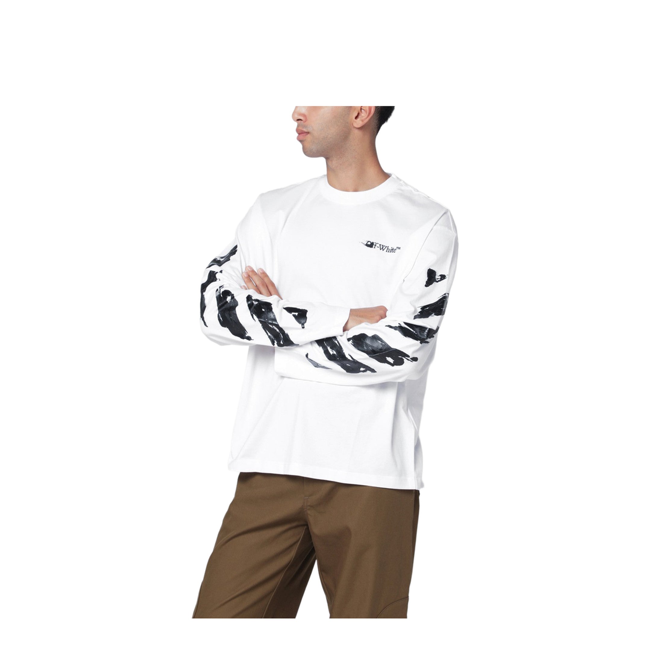White Long-Sleeved T-Shirt with Logo - Image 1