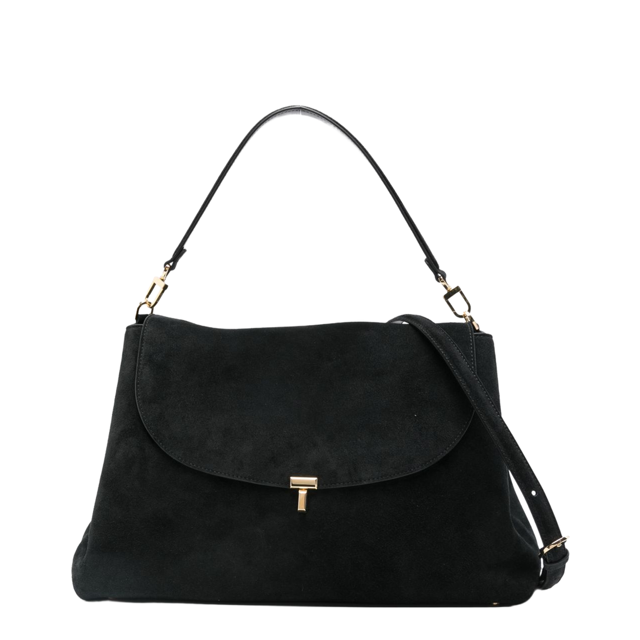 T-Lock Suede Satchel - Black - Image 1