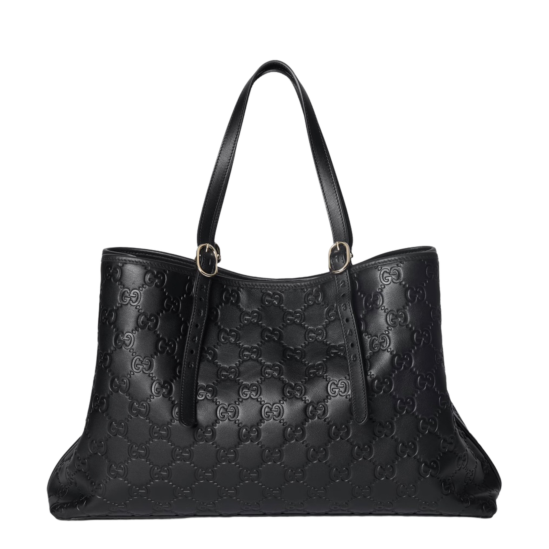 Emblem Large Leather Tote - Black - Image 2