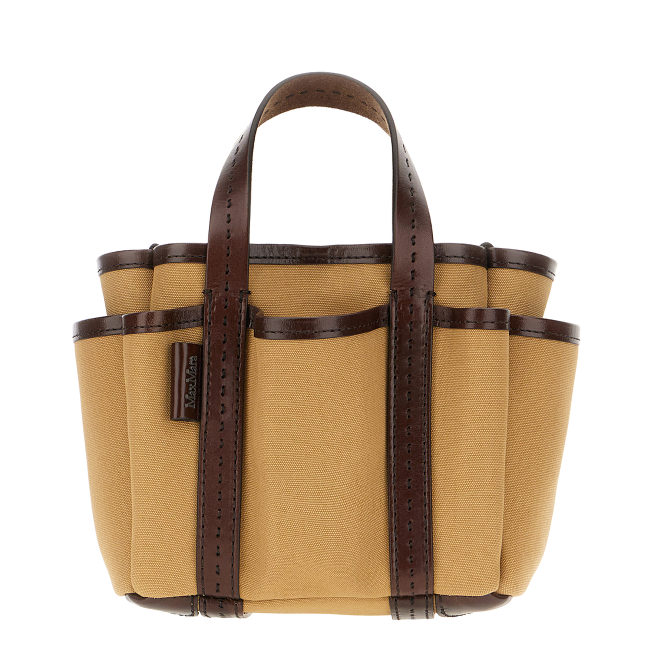 Tropicalia Small Raffia-Effect Bucket Bag - Raw Sienna - Image 1